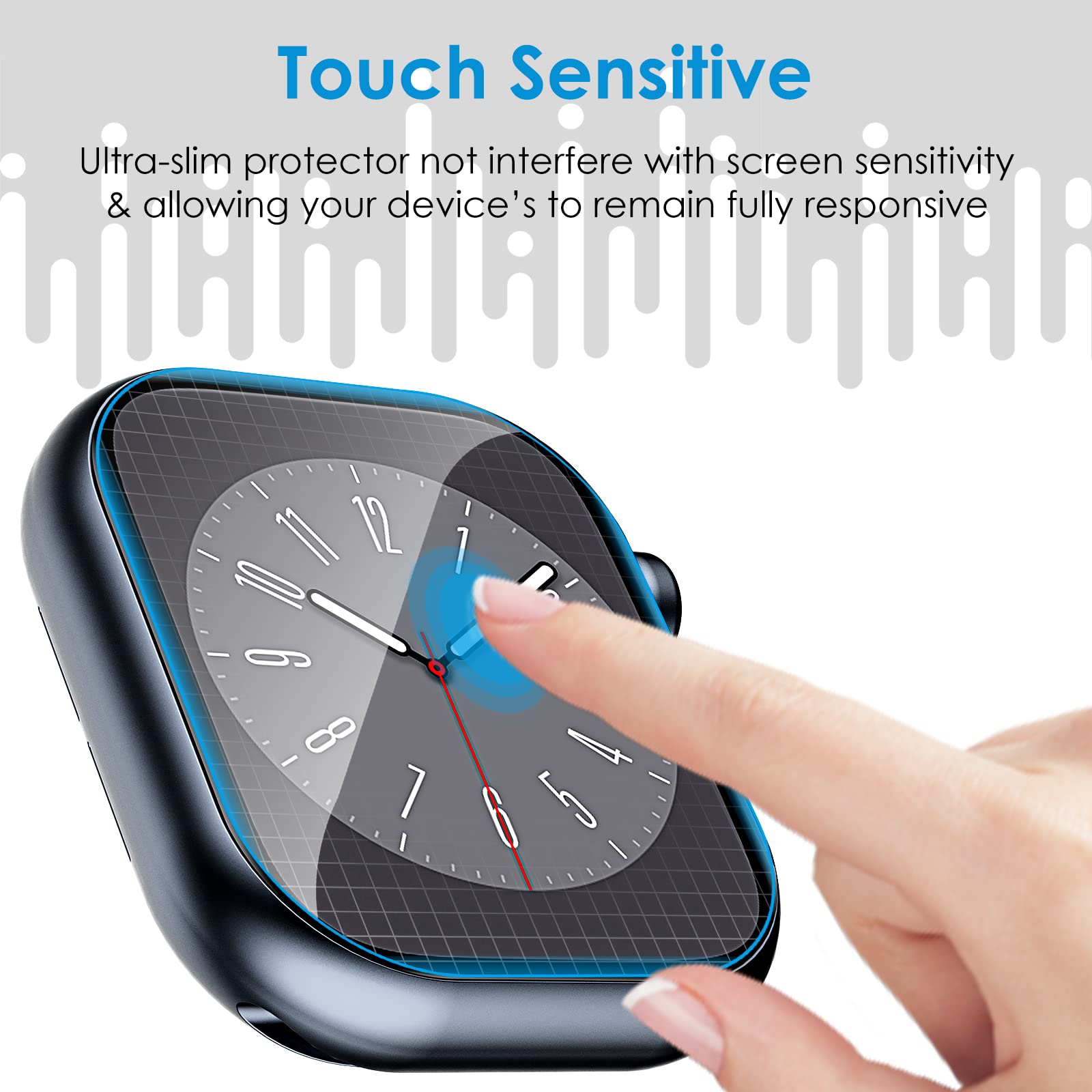 Uniqueme 8 Pack For Apple Watch Screen Protector 45Mm, Apple Watch Series 9/8/7 Screen Protector [Upgrade Flexible Film] Anti Sc