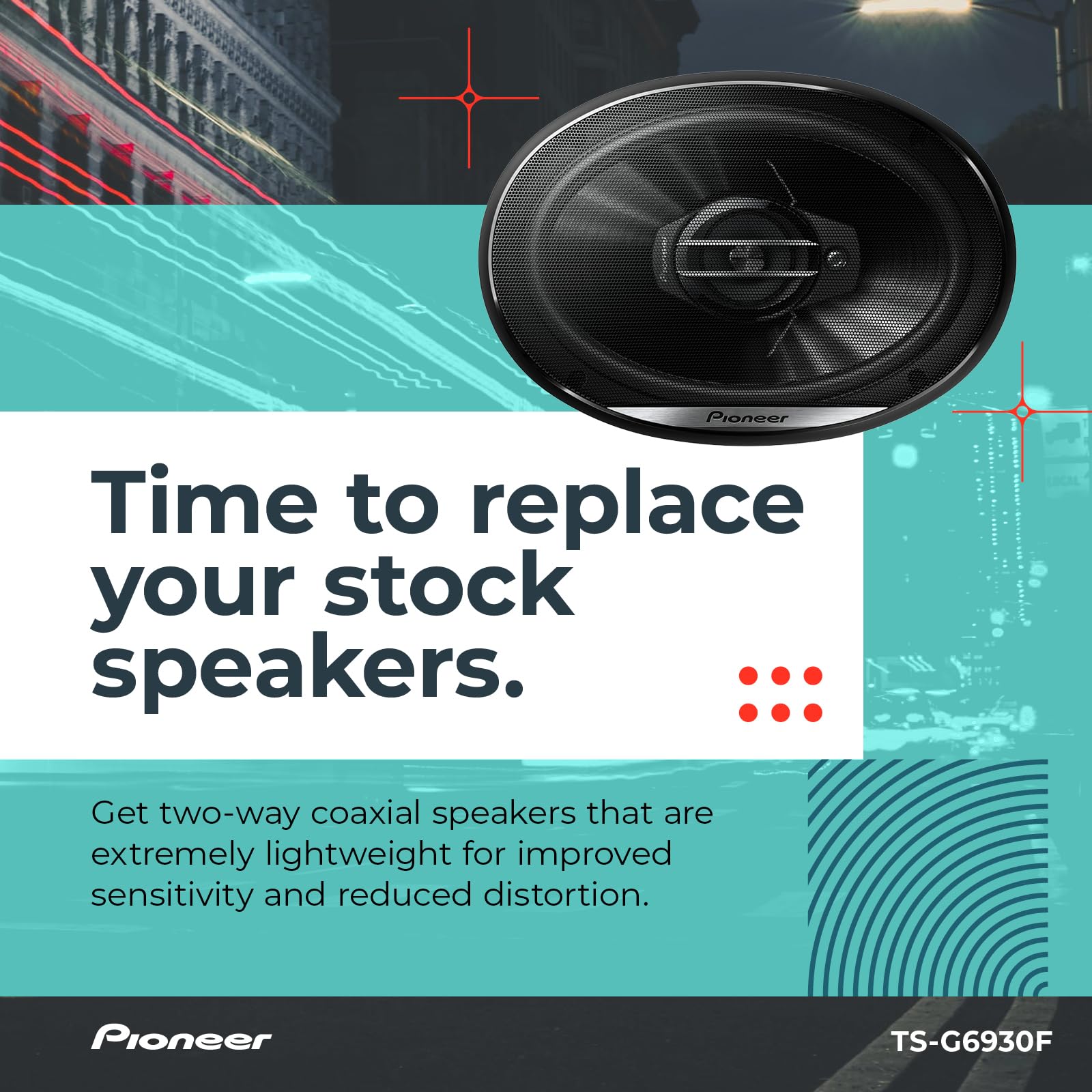 Pioneer 6X9'' 3 Way Full  Range Speakers 400 Watts   Pair
