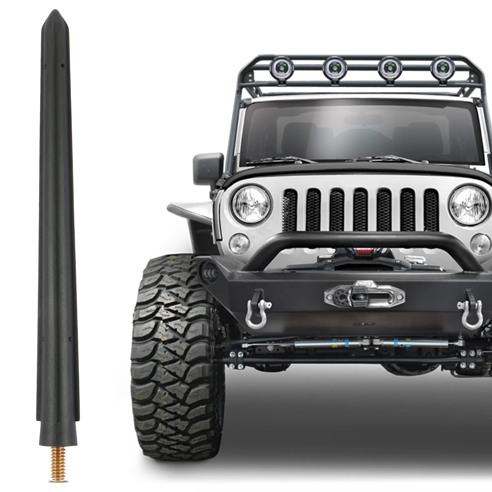 Short Antenna Compatible With Jeep Wrangler Gladiator Accessories 2007 2024 Antenna Replacement 6.5 Inch For Jeep Jk Jl Jt Sahar