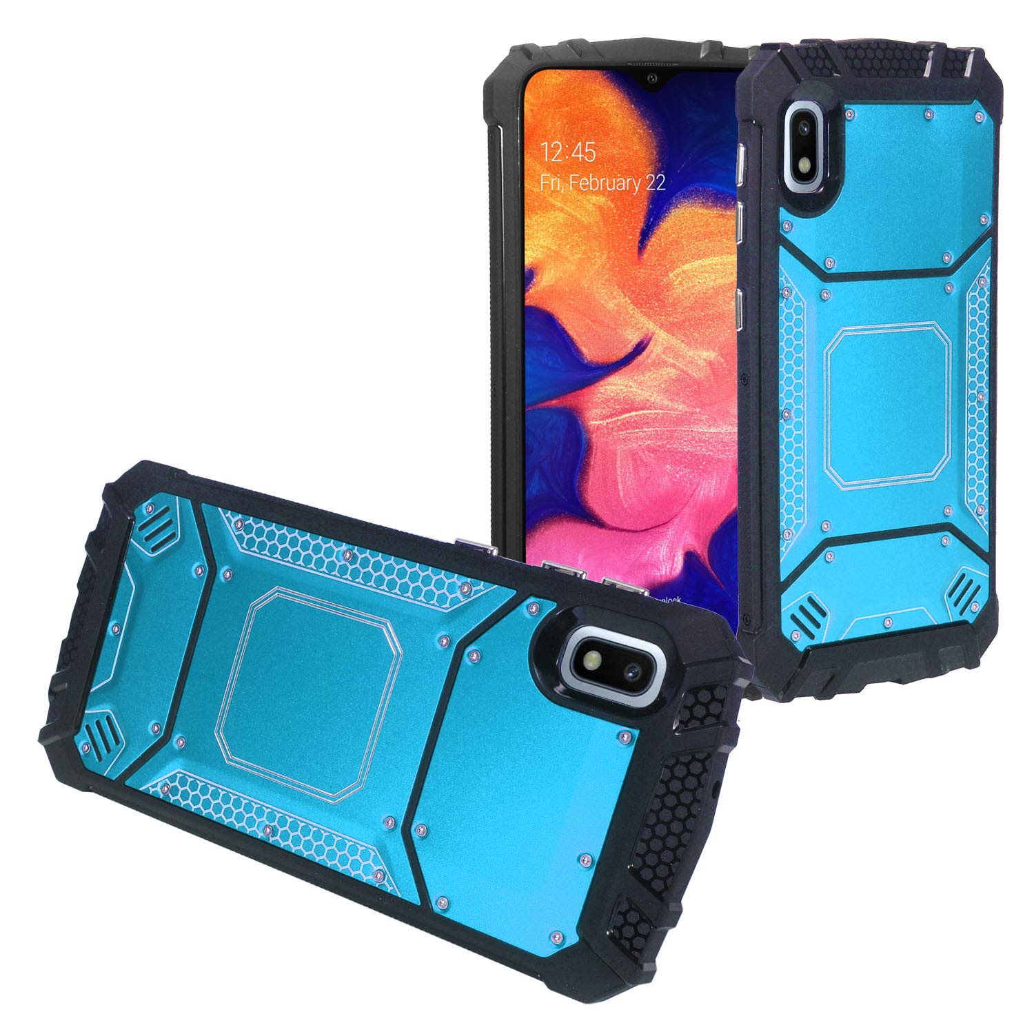 Compatible with Samsung Galaxy A10e SM-A102 - Aluminum Metal Hybrid Phone Case - ZY1 Blue