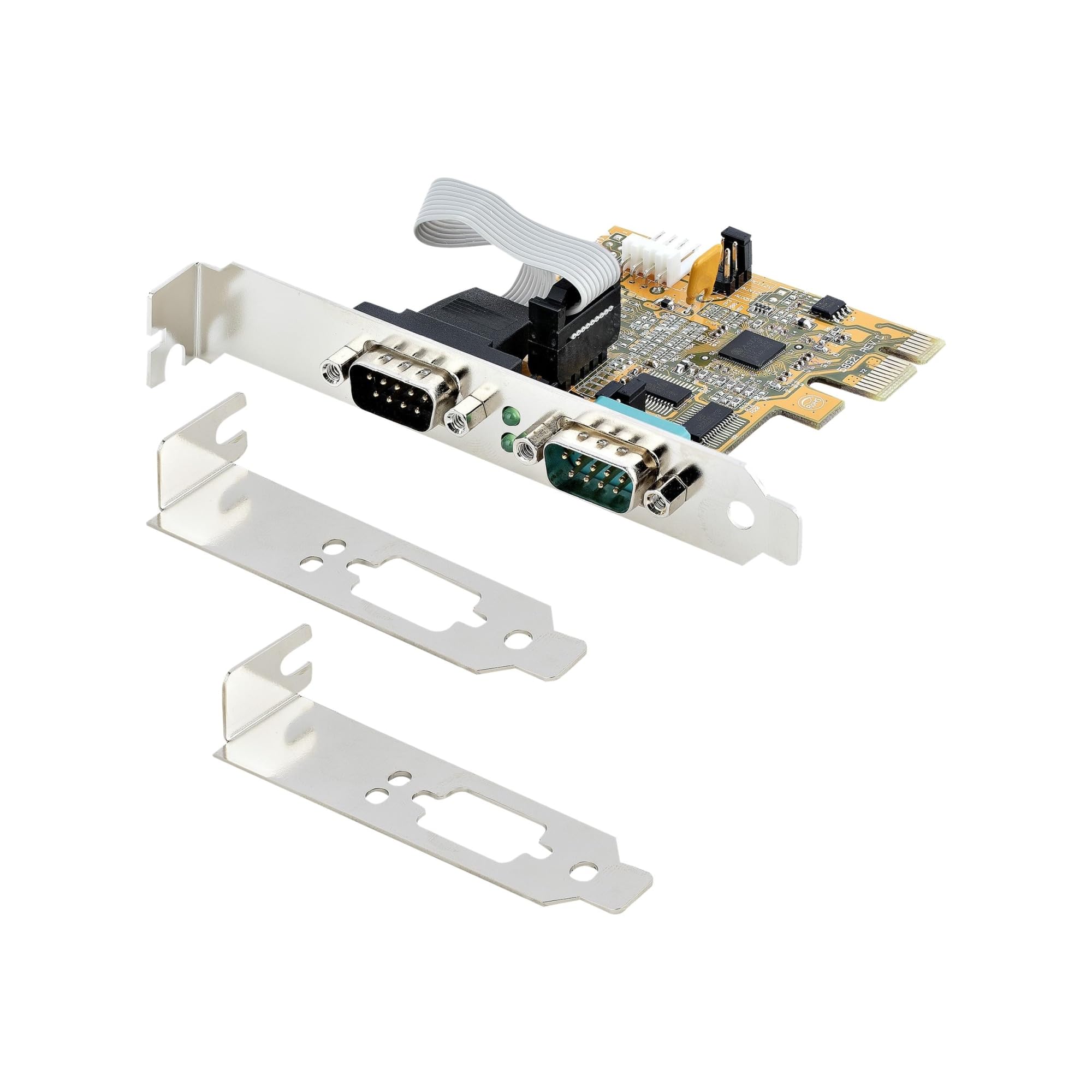 Startech.Com 2 Port Pci Express Serial Interface Card, Dual Port Pcie To Rs232 (Db9) Serial Card, 16C1050 Uart, Standard/Low Pro