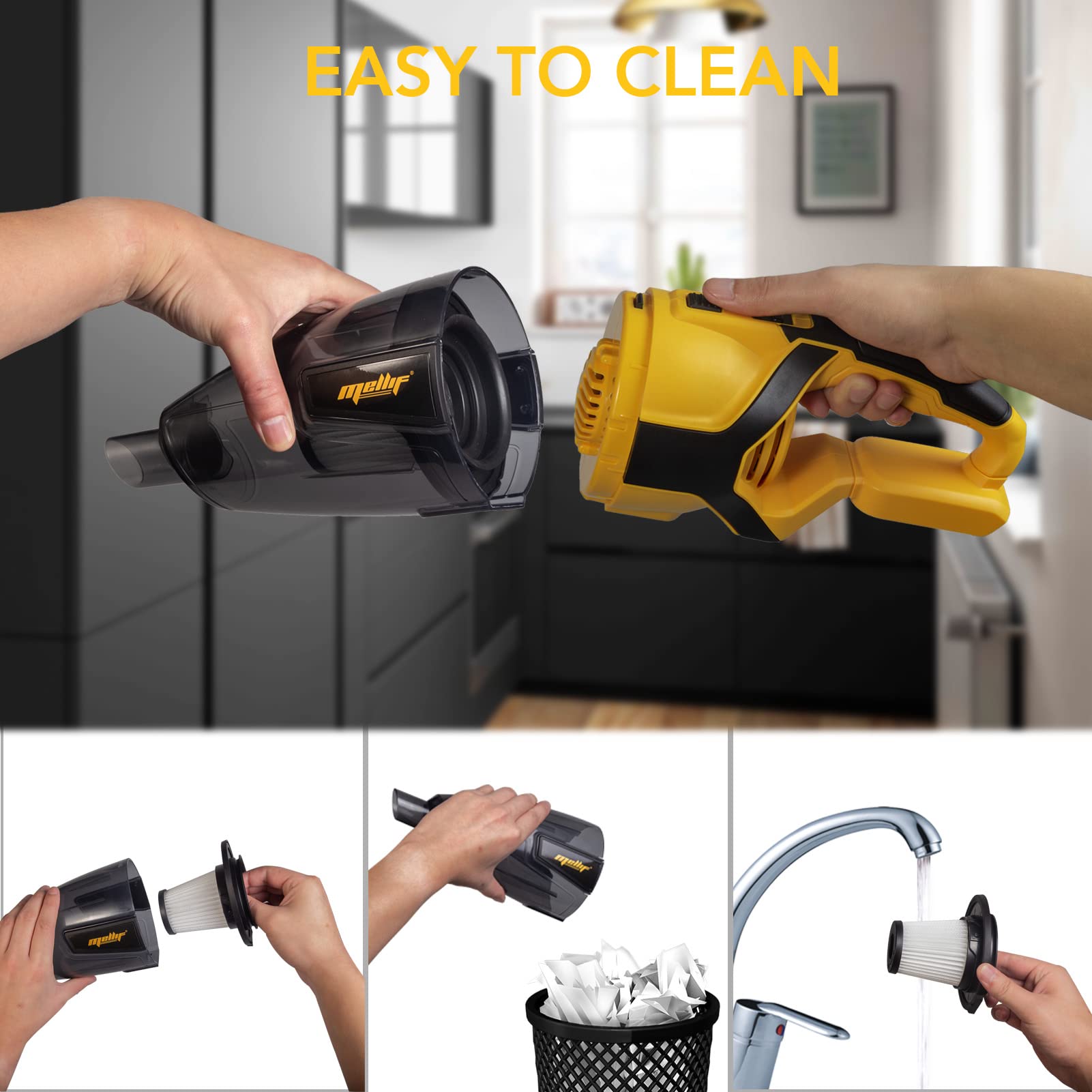 120W Cordless Handheld Vacuum Cleaner For Dewalt 20V 60V Max Battery (Battery Not Included) Portable For Hard Floor Carpet Car P
