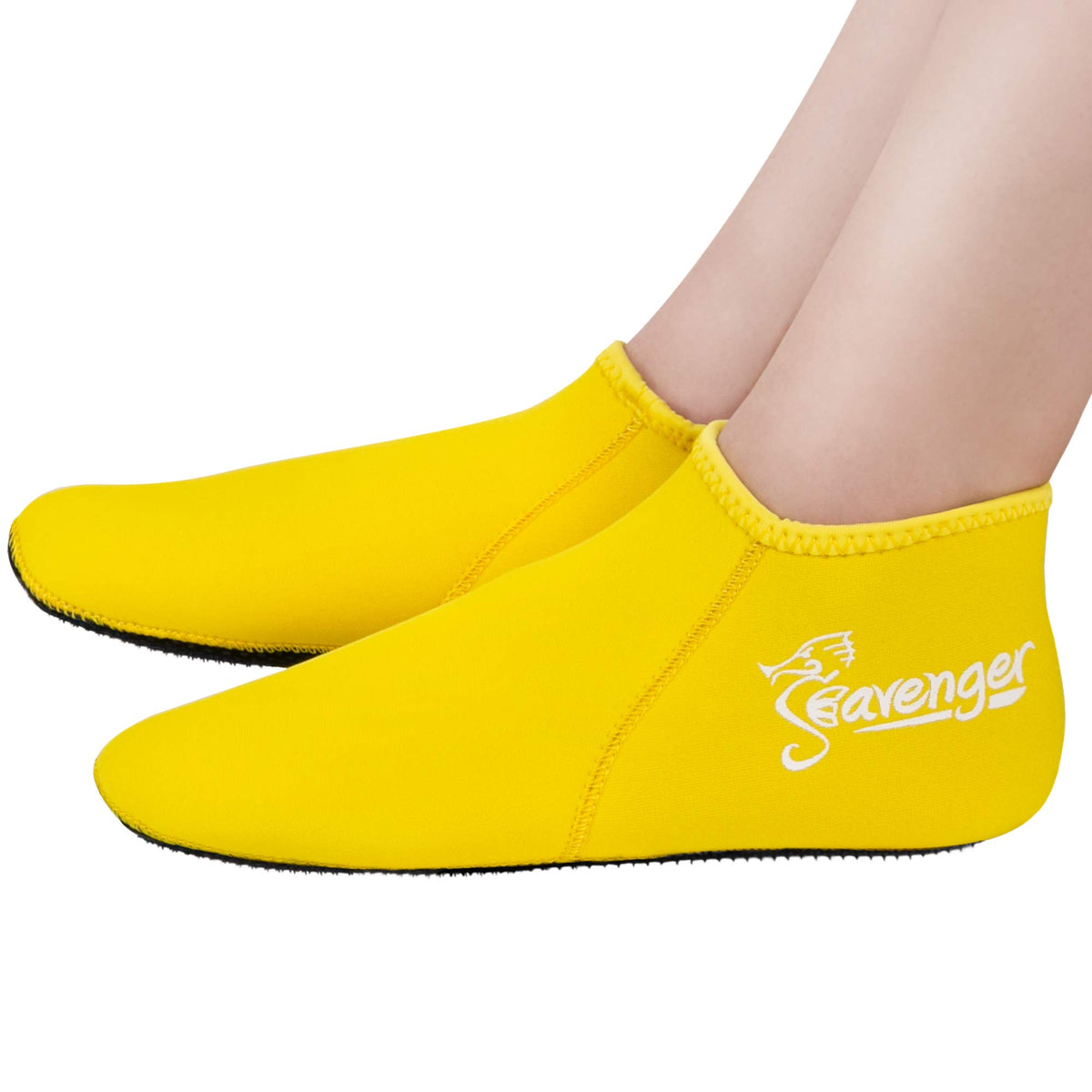 Seavenger Zephyr 3Mm Neoprene Socks  Wetsuit Booties For Scuba Diving, Snorkeling, Swimming (Yellow, 2X Large)