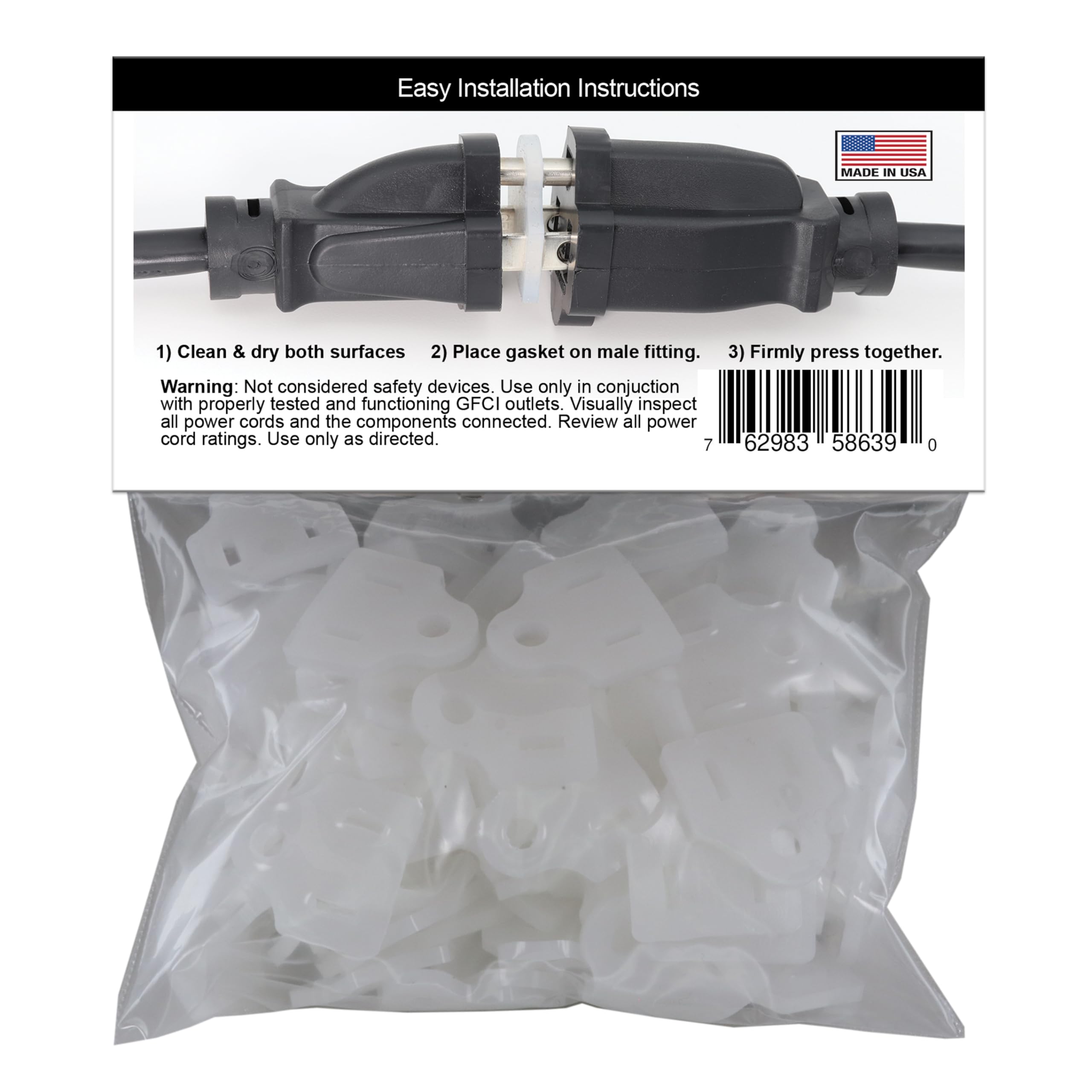 Weatherproof Gaskets For Outdoor Christmas Lights Installation, Gfci Protector, Outdoor Waterproof Extension Cord Gasket, Stop G