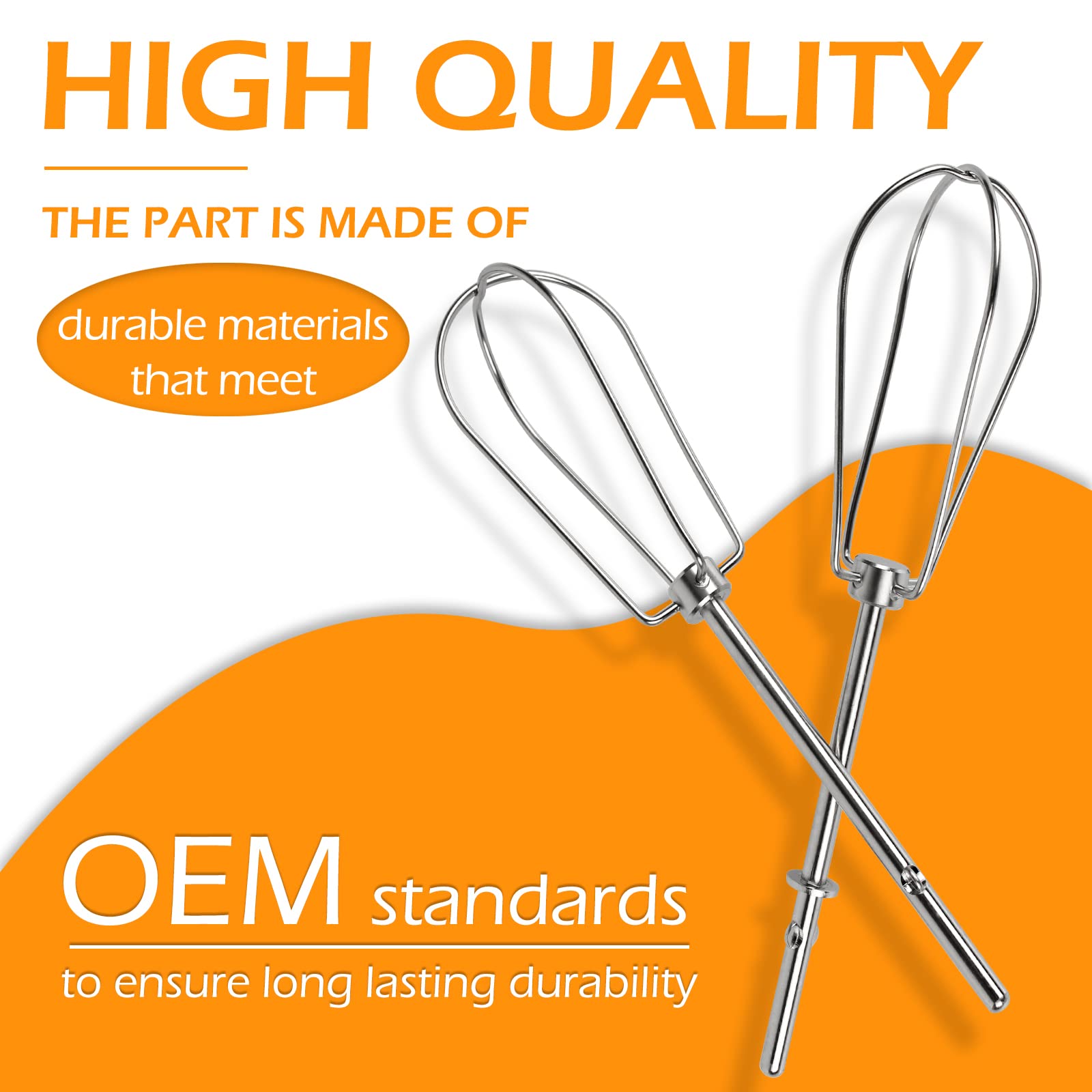 Hand Mixer Beaters Attachments Replacement For Kitchenaid Beaters W10490648, Khm512, Khm2B,Fit With Hand Mixer 5 Speed Khm5 2 Pack