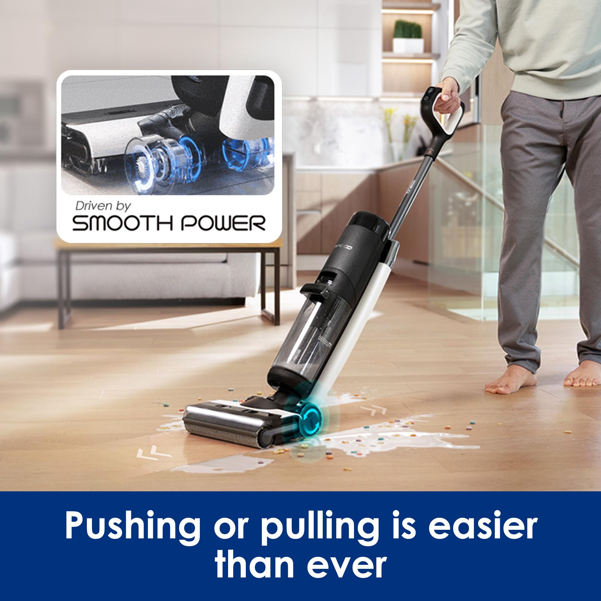 Tineco Floor One S7 Flashdry Smart Cordless Wet Dry Vacuum Cleaner, Long Runtime, Great For Sticky Messes, Self Cleaning, 158?Ho