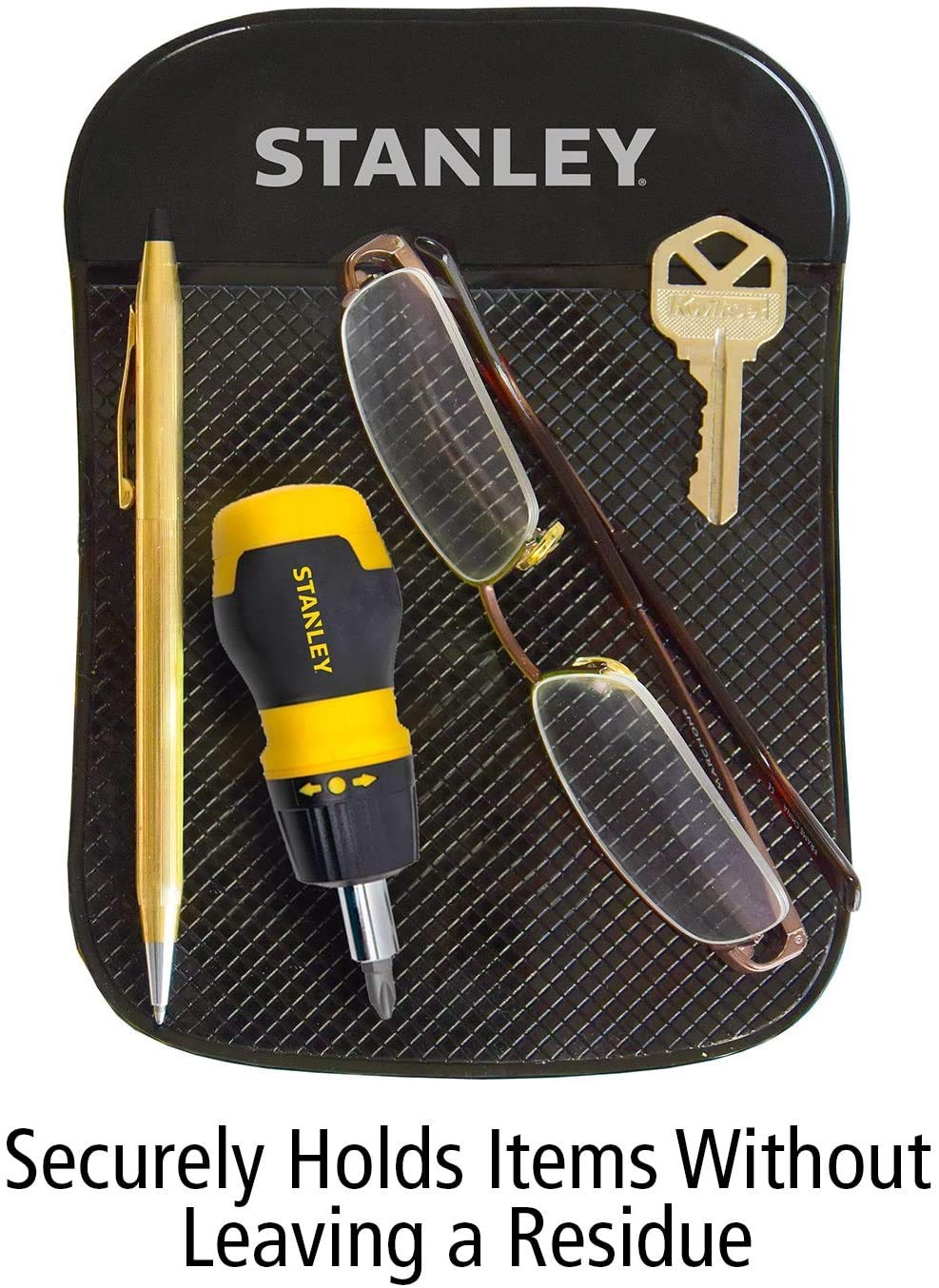 Stanley S4006 4.5 X 6.5 Extra-Strong Anti-Slip Grip Dashboard Gel Pad For Cell-Phone, Tablet, Gps, Keys Or Sunglasses, Pack Of 4