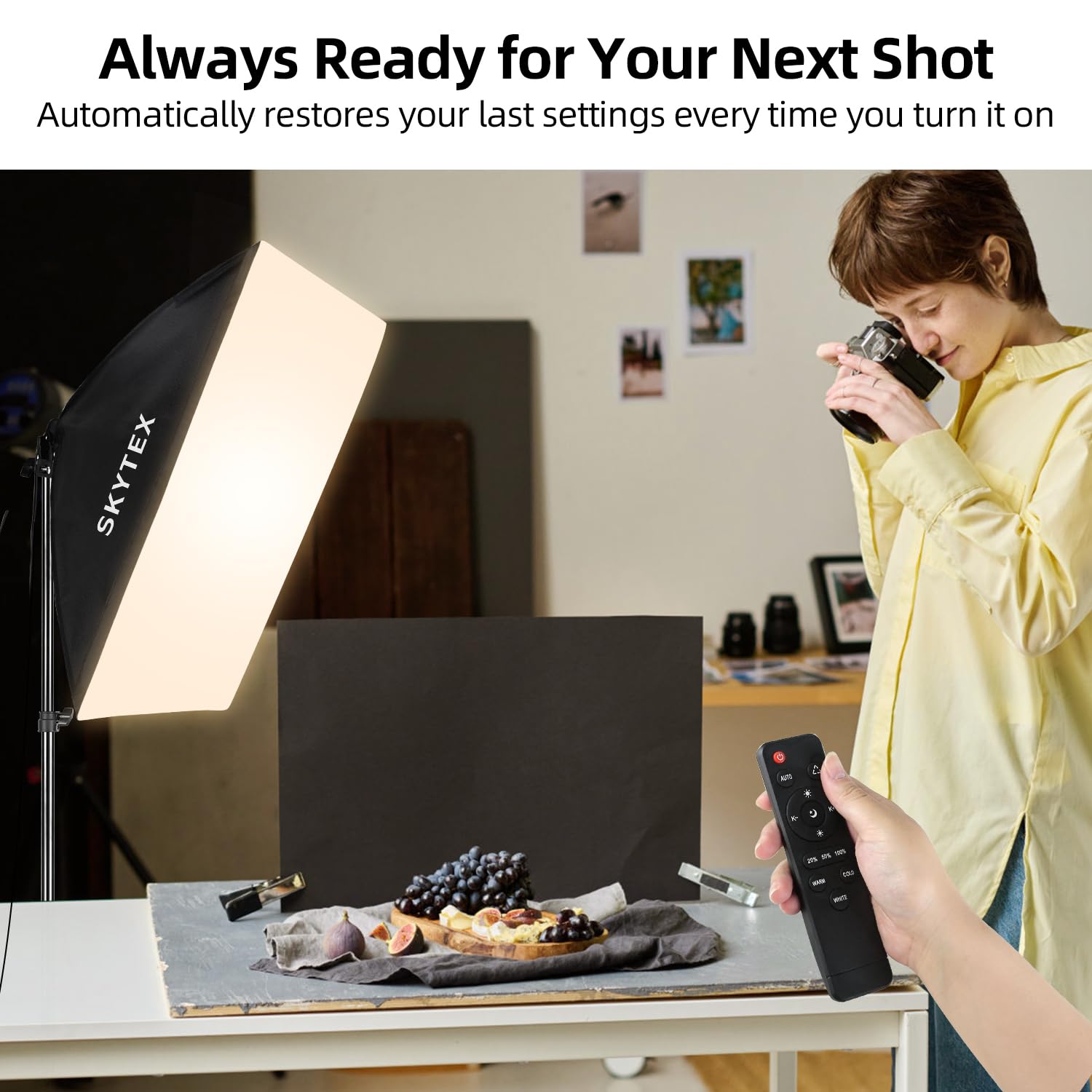 Skytex Softbox Lighting Kit(1Pack), Continuous Photography Lighting Kit With 20X28In Soft Box | 85W 2700 6400K E27 Led Bulb, Pho