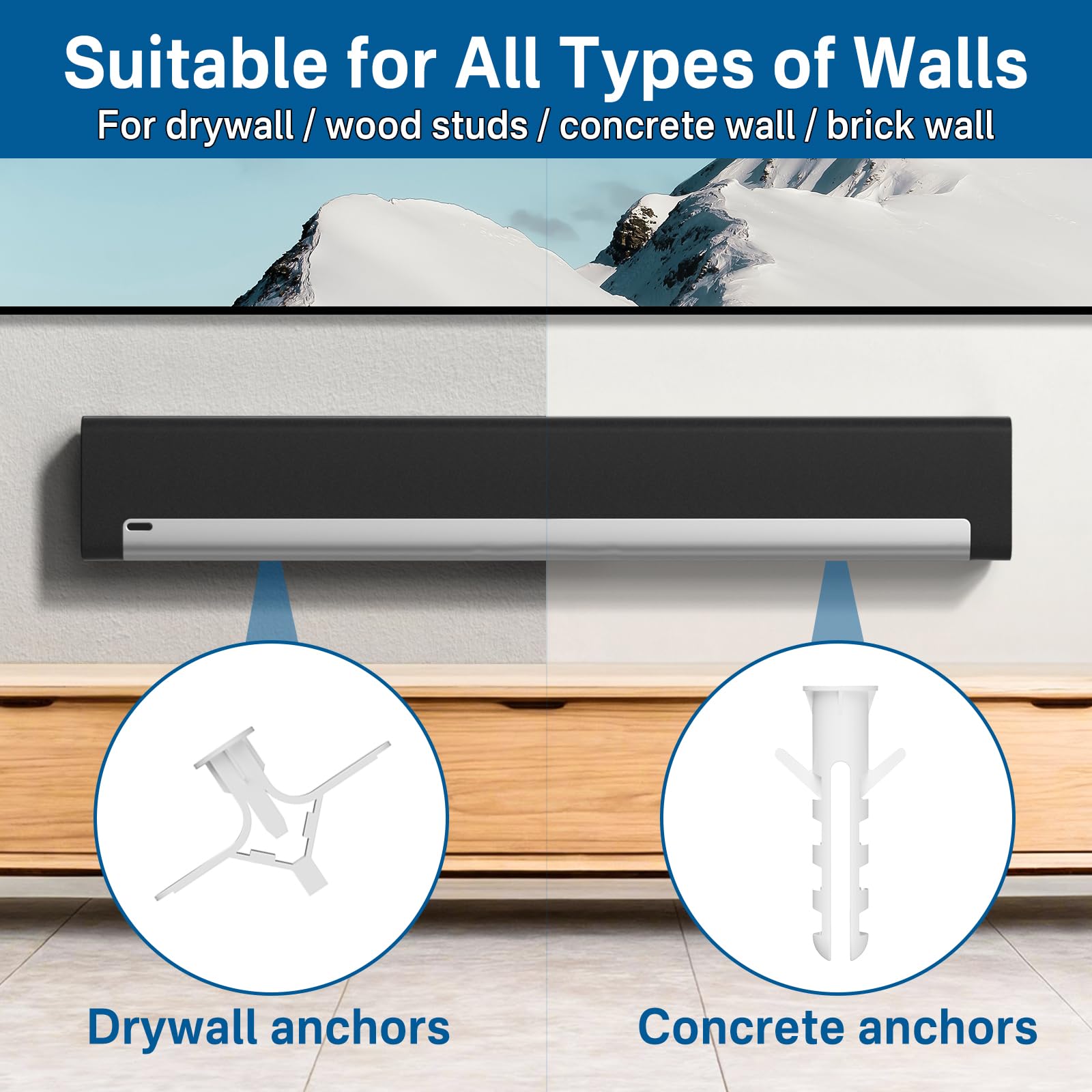 Notiela Heavy Duty Mount Bracket For Sonos Playbar Wall Mount Under Tv Mounting Bracket For Sonos Playbar Mount   Simple And Eas