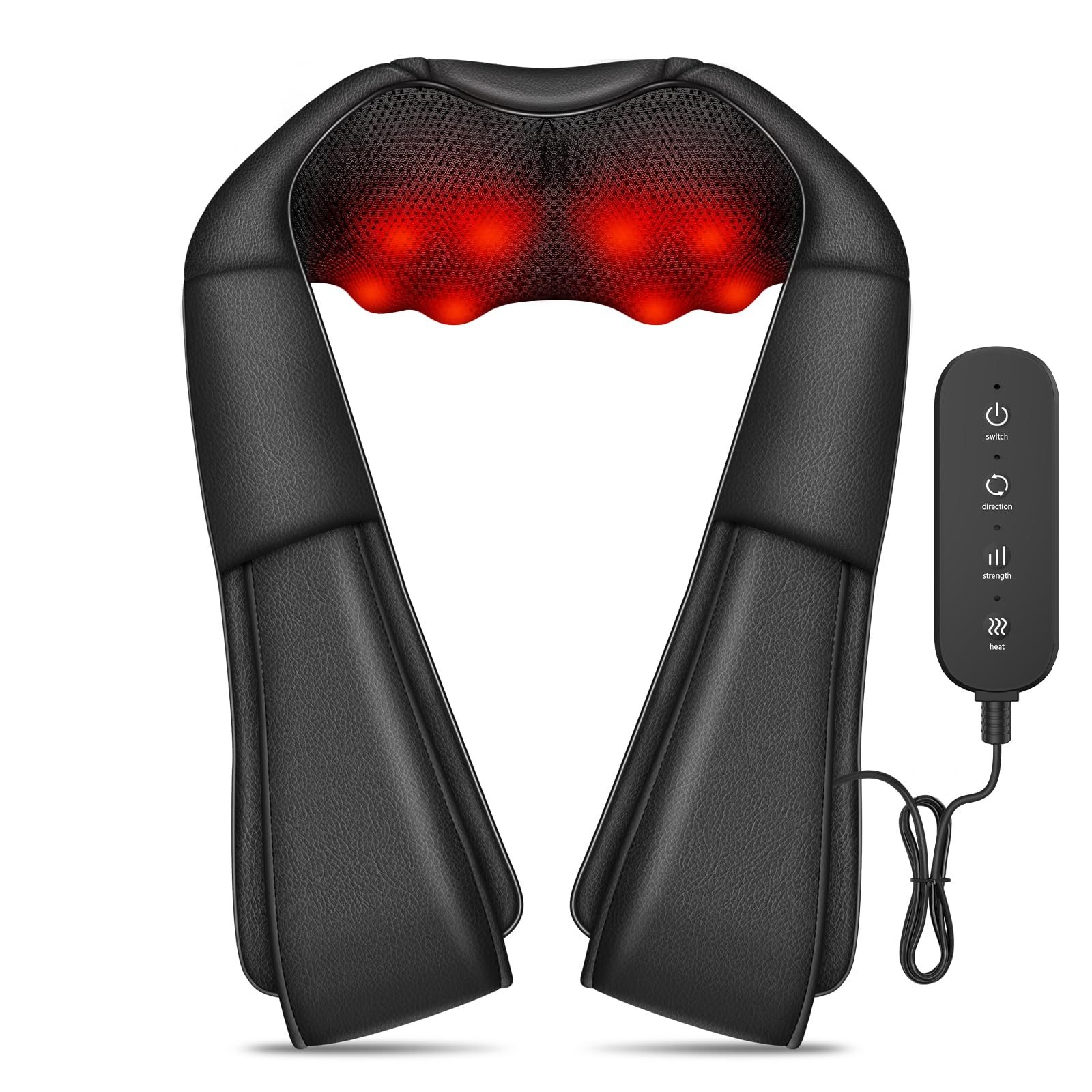 iKristin Neck Massager Back Massage with Heat,Shiatsu Shoulder Massager for Neck,Back,Shoulder,Foot and Leg Muscle Relax,Electri