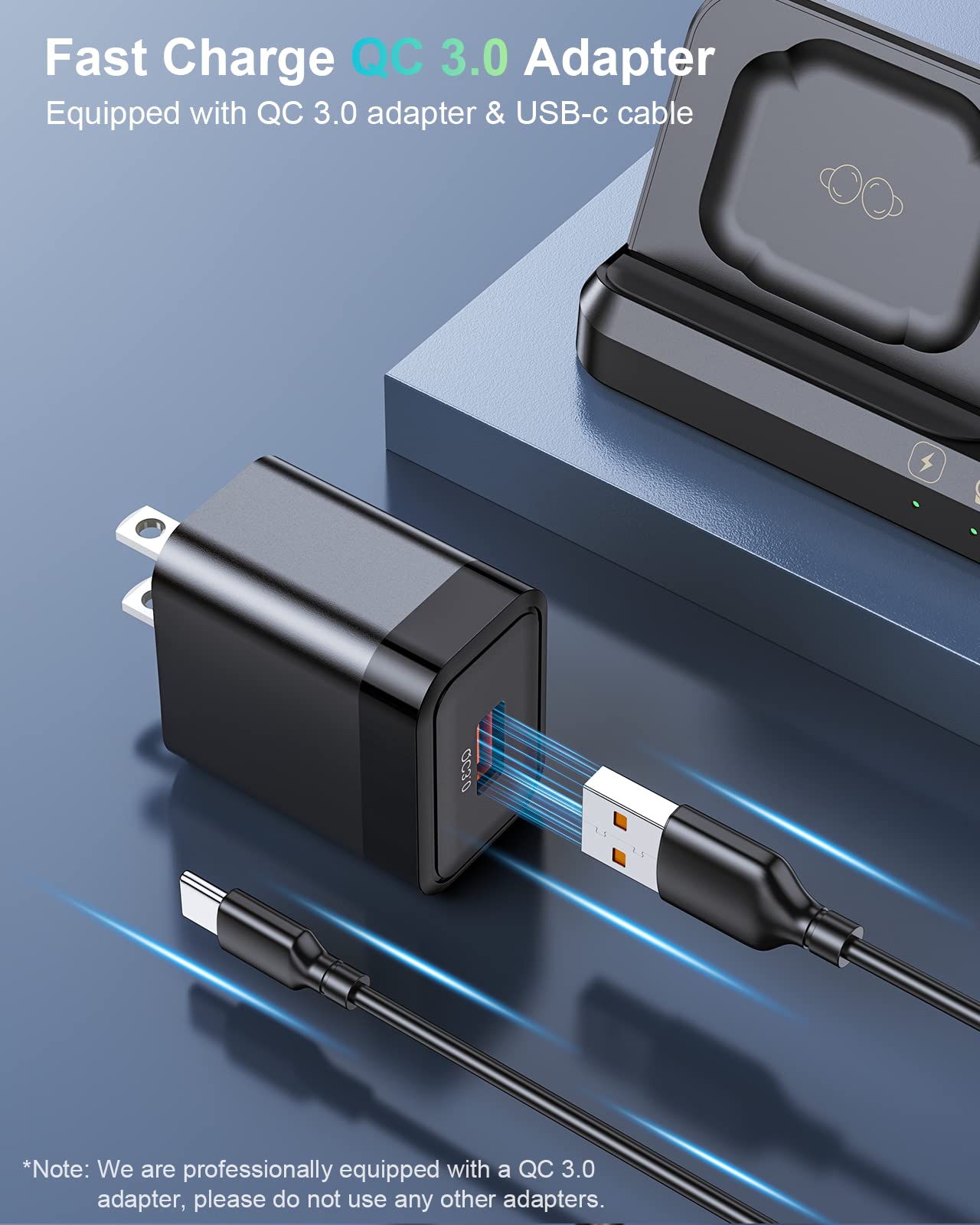 Zubarr Wireless Charger For Samsung Charging Station & Android Multiple Devices 3 In 1 Fast Charger Stand For Phone Galaxy Z Fli