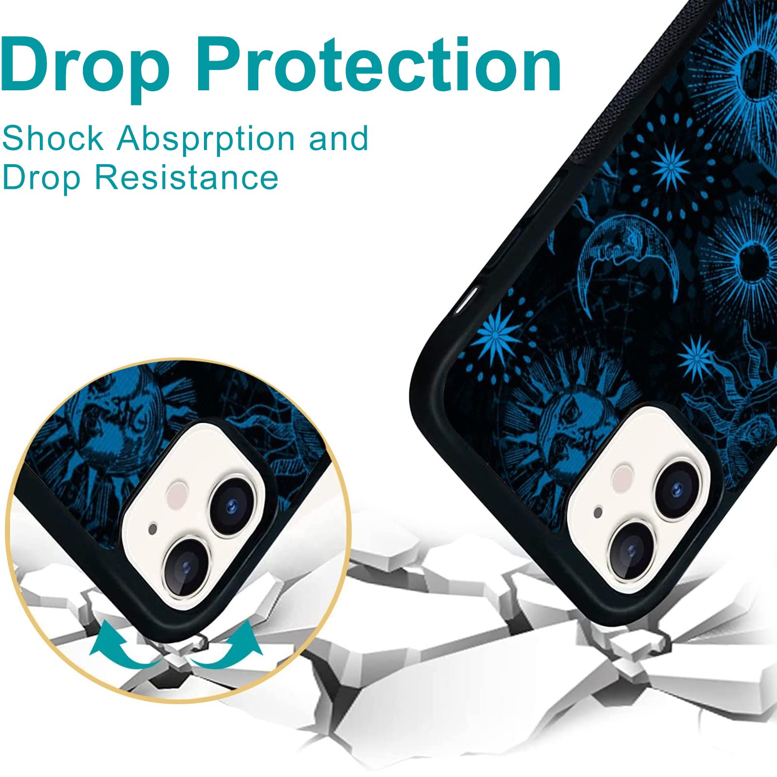 Unnkine Retro Case For Iphone 13 Pro Max Girls Women Art Sun&Moon Design Soft Tpu Hard Back Shockproof Anti Scratch Protective C