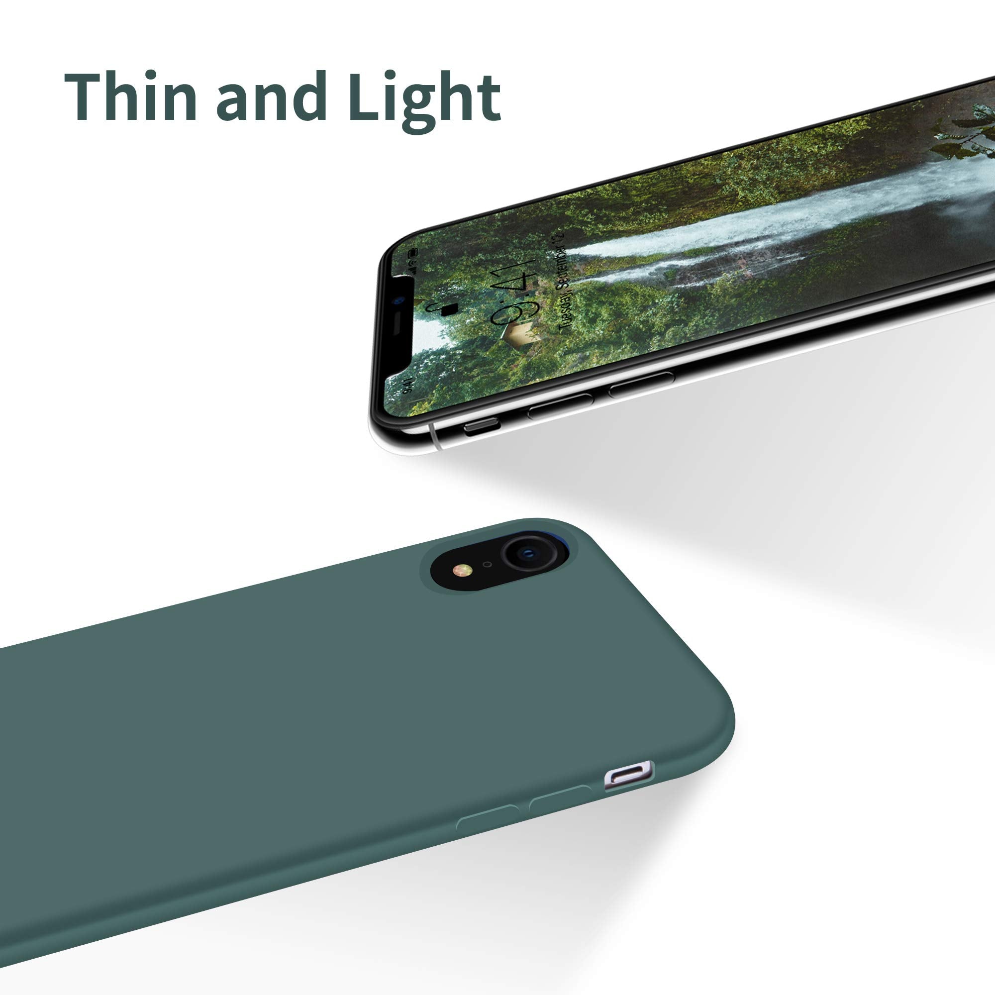 OTOFLY iPhone XR Case - Military Grade Silicone Rubber Bumper - Pine Green - Full-Body Protection for iPhone XR 6.1 inch