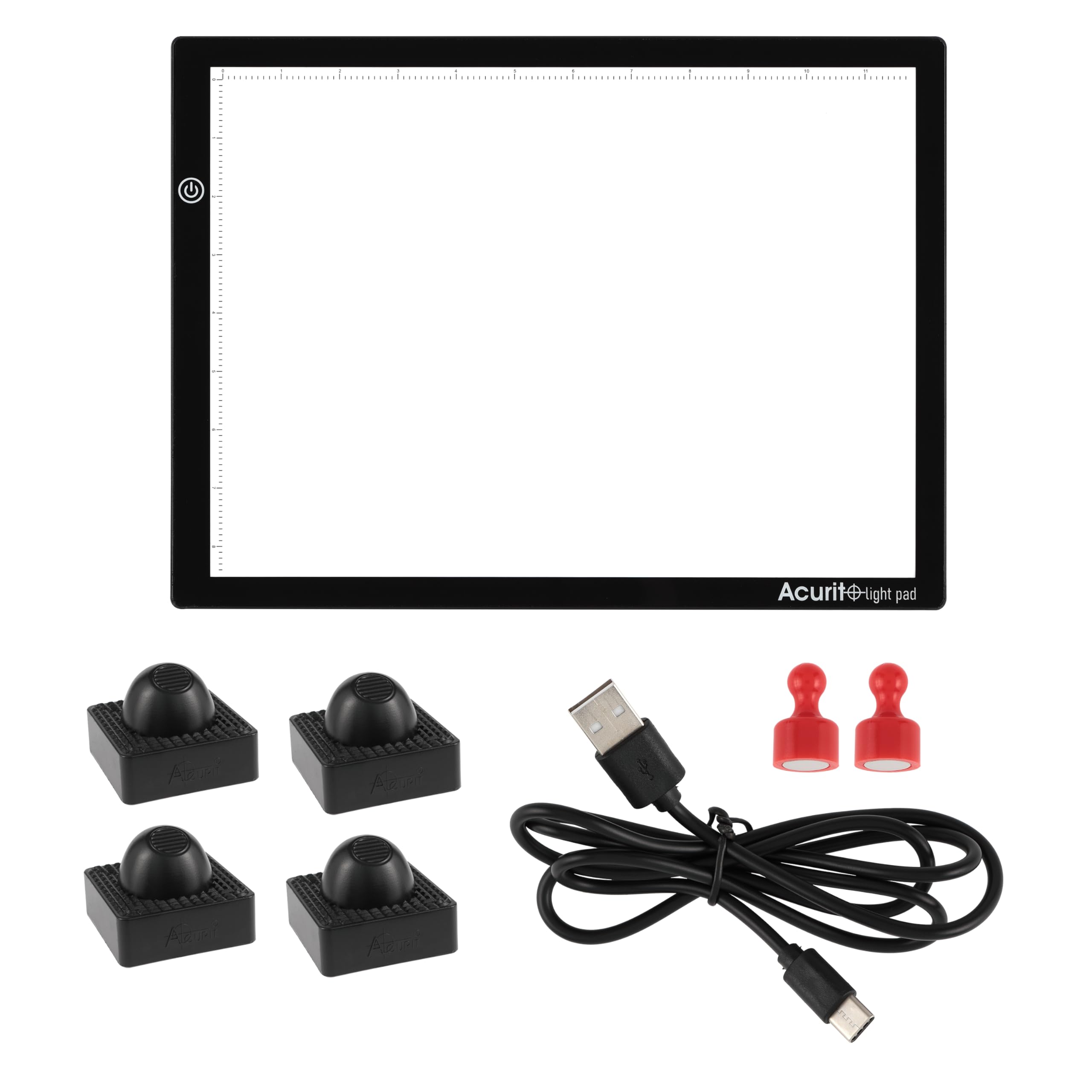 Acurit Artist Designer Light Up Tracing Pad Bundle, Includes 1 Portable Led Trace Light Pad And 4 Adjustable Angle Clips For Tat