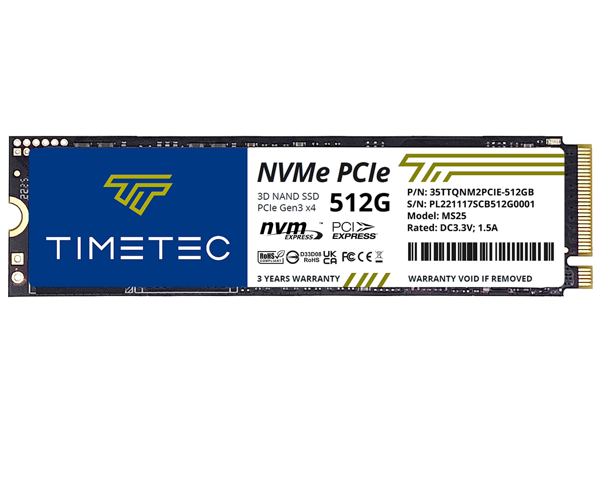 Timetec 512Gb Ssd Nvme Pcie Gen3X4 8Gb/S M.2 2280 3D Nand Qlc High Performance Slc Cache Read Speed Up To 1,900Mb/S Internal Solid State Drive For Pc Laptop And Desktop (512Gb)