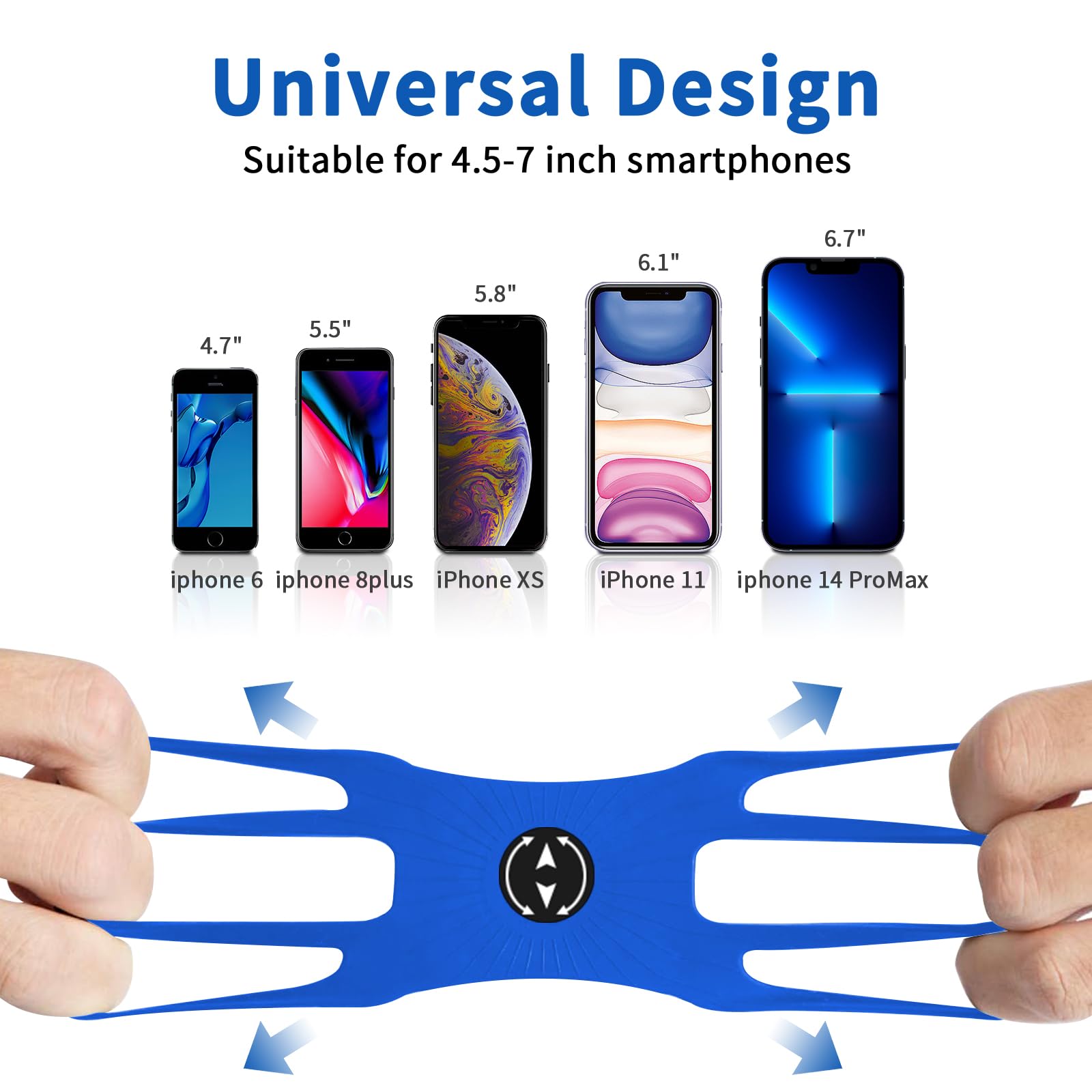 Hlomom 3In1 Phone Holder For Running,Arm Band/Wrist Holder/Bike Mount,Phone Armbands 360 Rotation & Detachable Fit All 4.5-7'' C