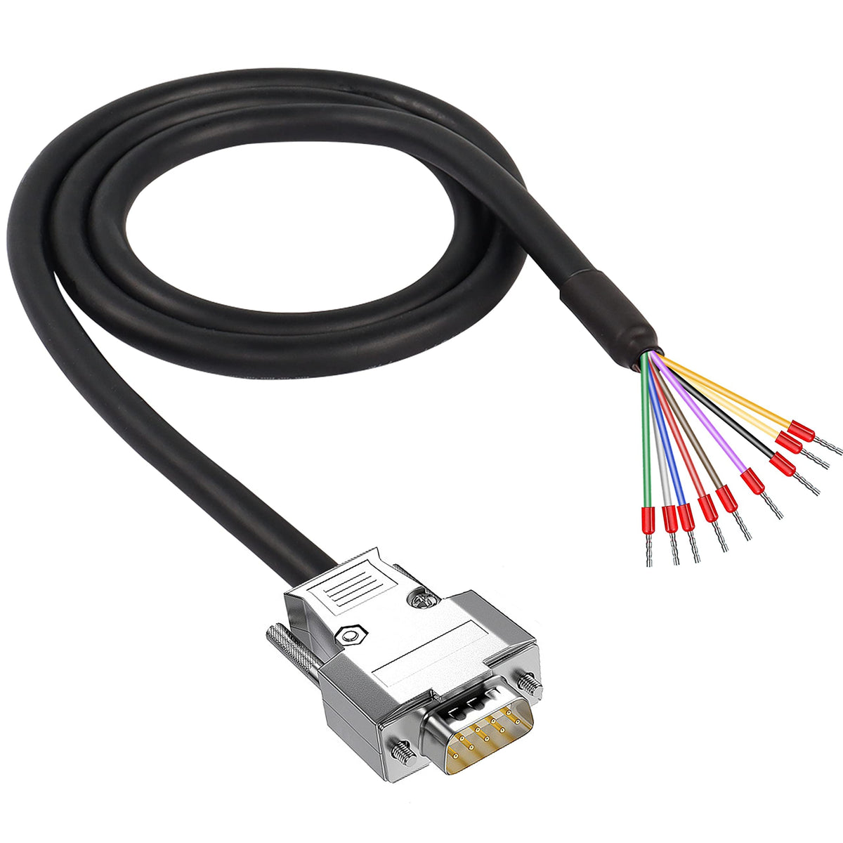 Xmsjsiy Db9 Connector Adapter Cable, D Sub 9Pin Rs232 Rs485 Serial Port Extension Cable Replacement With Bare Wire 22Awg (Db9 Ma
