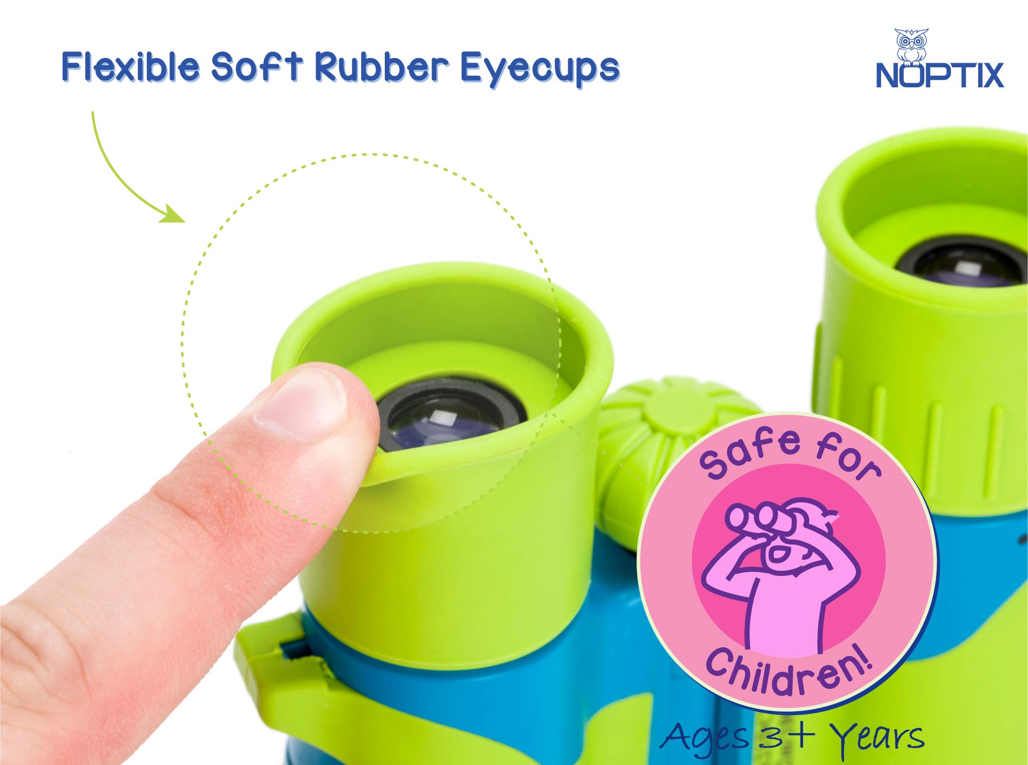 Kids Binoculars Girls Or Boys Real Binoculars In Green Blue   Binoculars For Toddlers Up To Kids Age 14   Includes Sticker Book