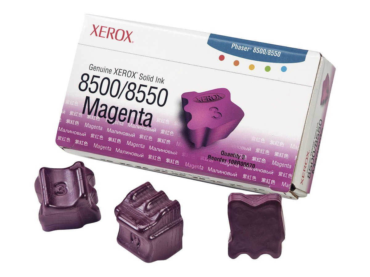 Xerox Phaser 8500/8550 Magenta 3 Ink Sticks Solid Ink (3000 Pages)   108R00670