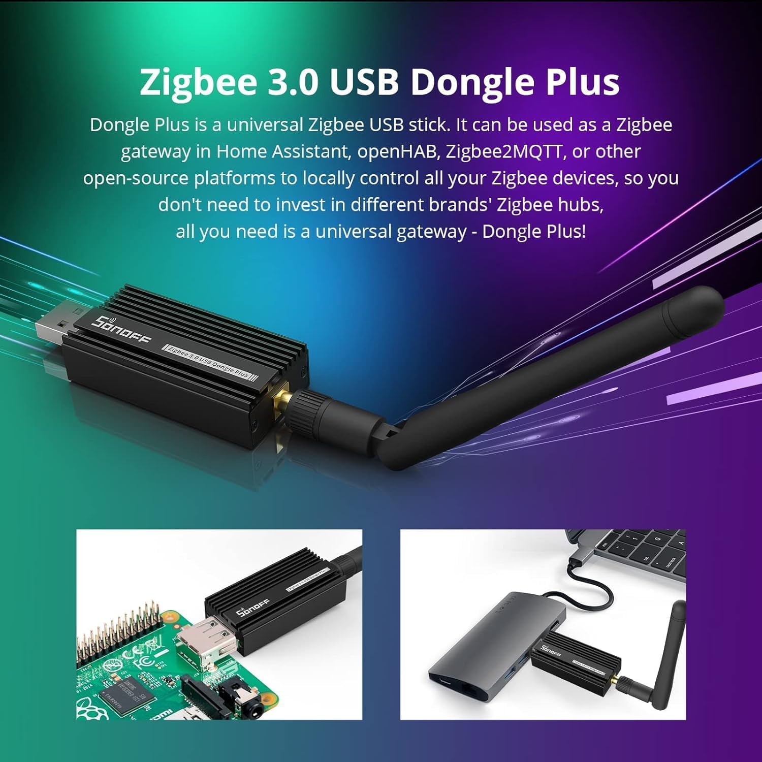 Sonoff Zigbee 3.0 Usb Dongle Plus E Gateway, Universal Zigbee Usb Gateway With Antenna For Home Assistant, Open Hab, Zigbee2Mqtt