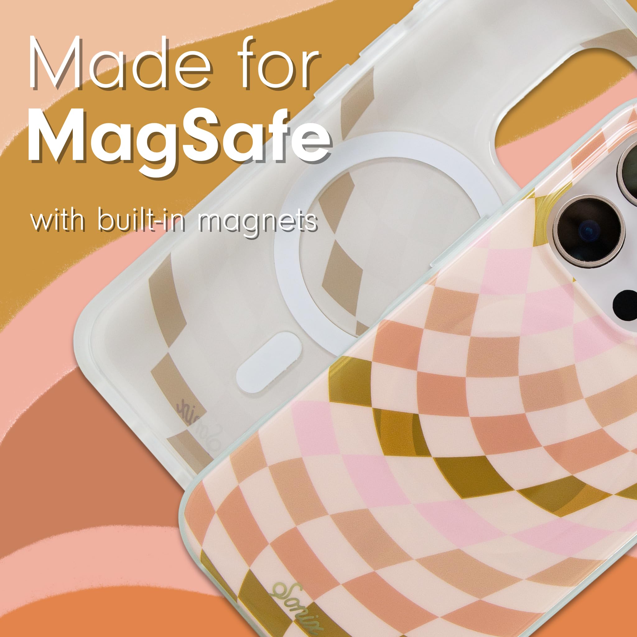 Sonix Case For Iphone 16 Pro Max | Compatible With Magsafe | 10Ft Drop Tested | Checkered Neutrals