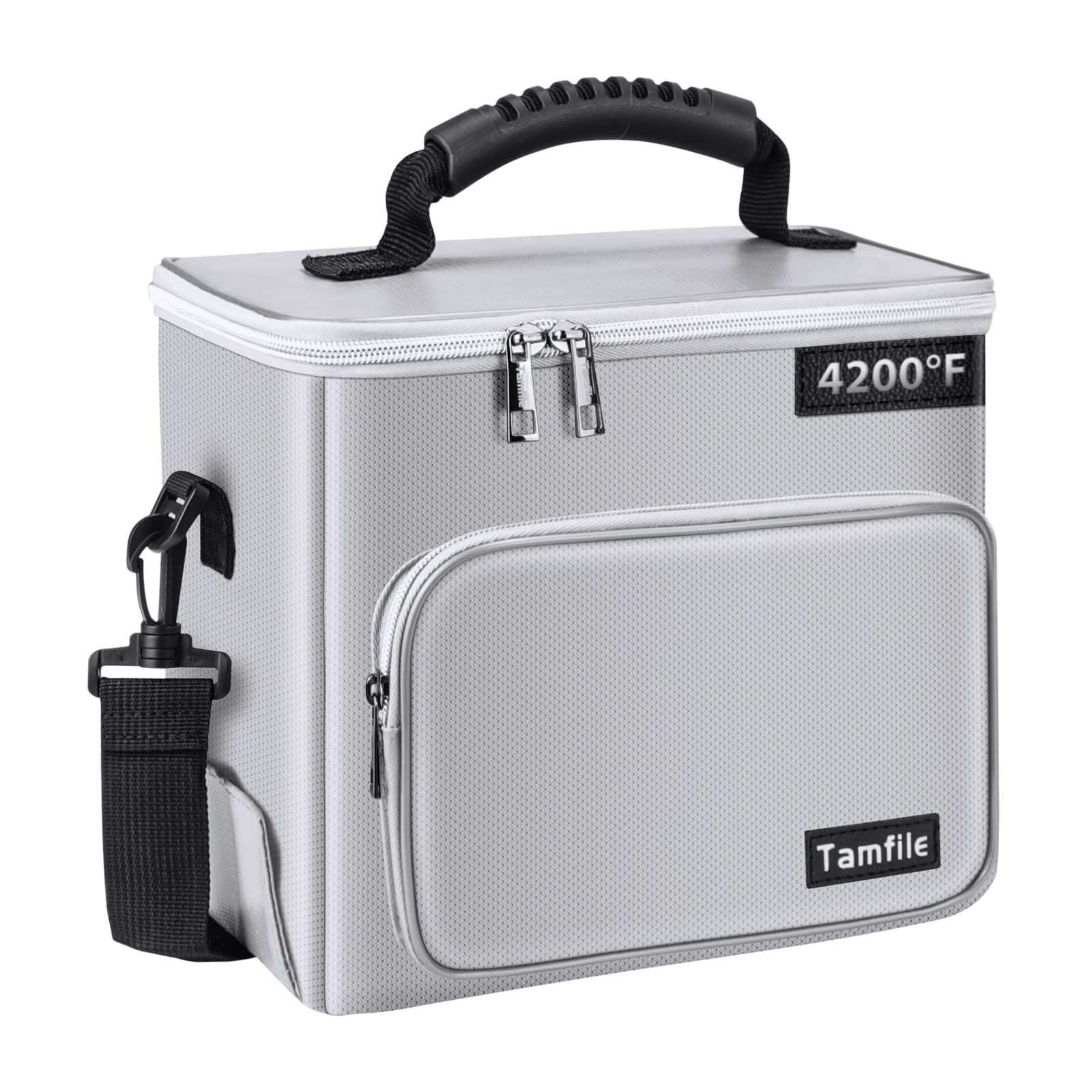 Tamfile Fireproof Lipo Battery Bag With 4200F Heat Insulated, Ebike Lipo Bag With Pockets And Shoulder Strap,Explosionproof Lipo