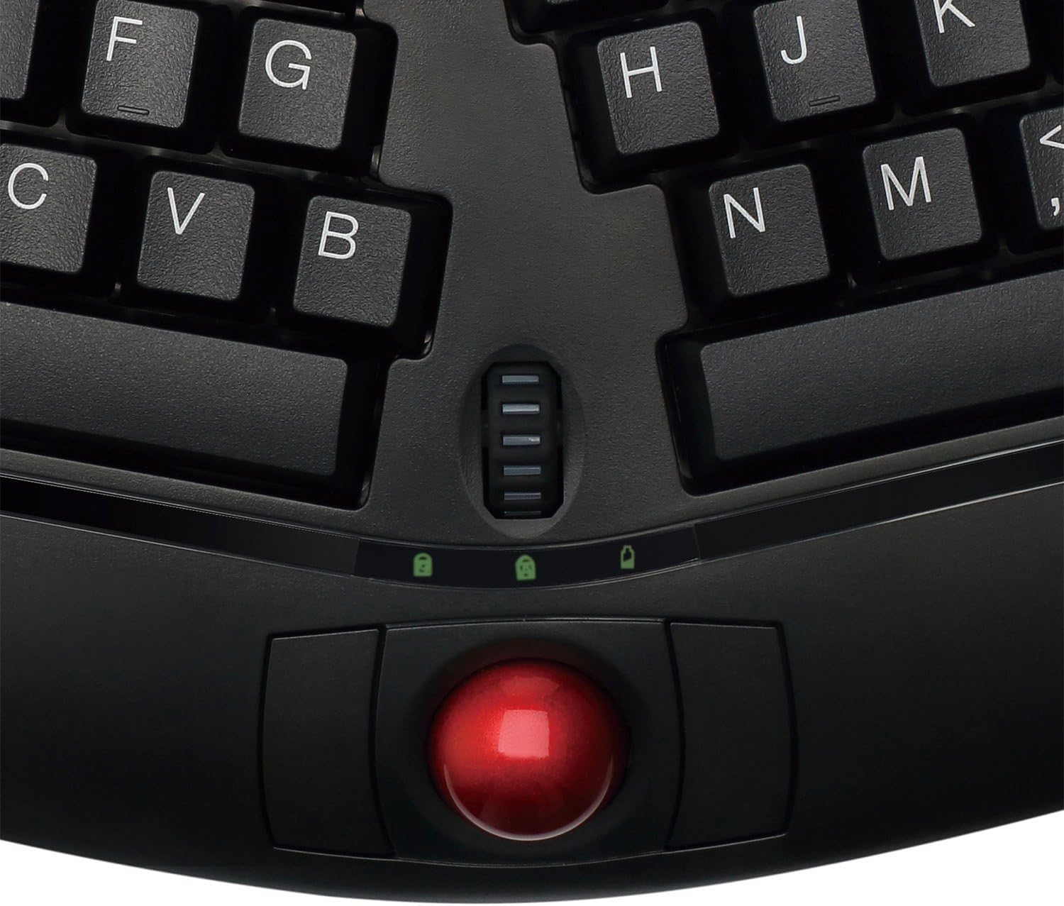 Adesso Wkb-3150Ub - Wireless Ergonomic Keyboard With Built-In Removable Trackball And Scroll Wheel, Split Key, Long Battery Life