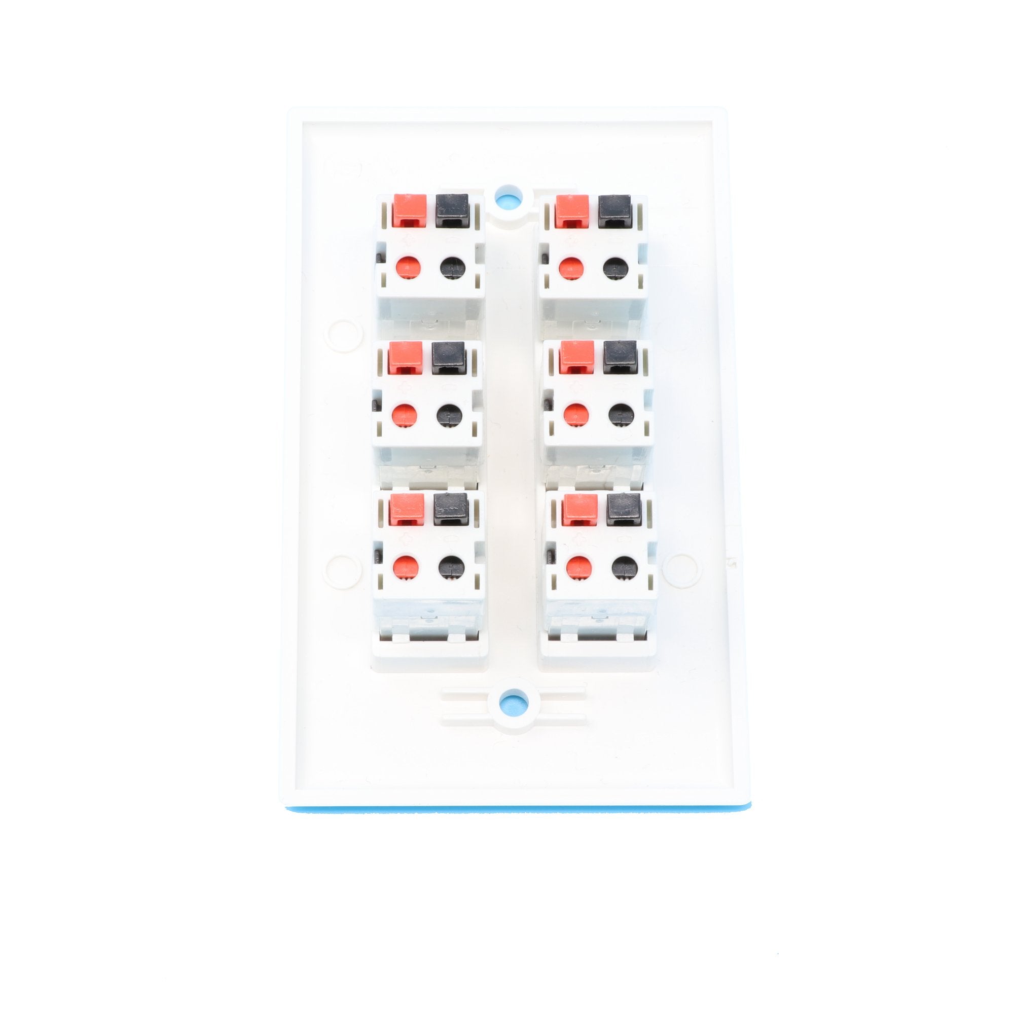 Riteav 6 Port Speaker Jack Single Gang Wall Plate For Home Theater   White