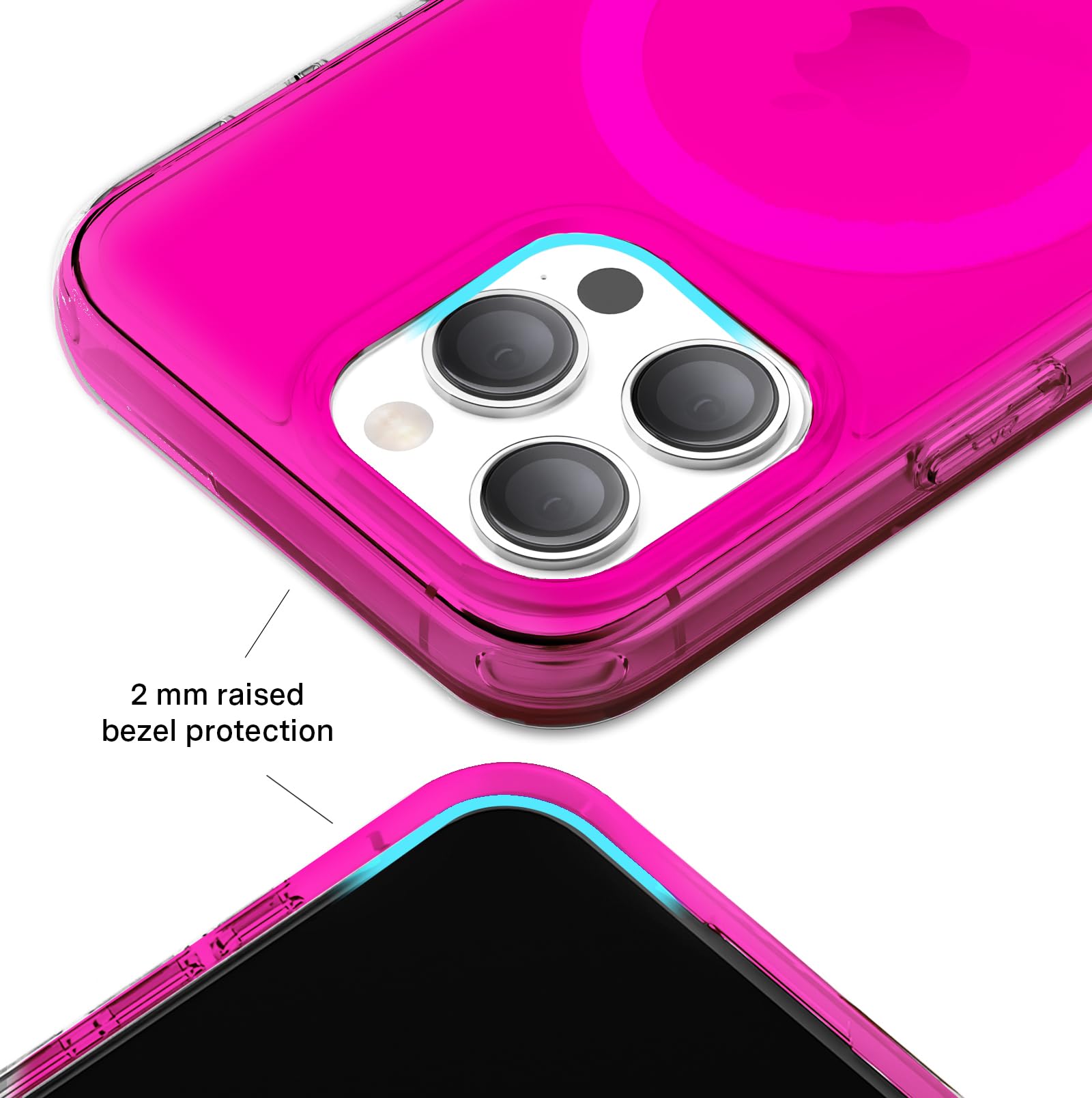 Velvet Caviar Compatible With Iphone 15 Pro Case Neon Hot Pink [8Ft Drop Tested] Compatible With Magsafe   Protective Clear Colo