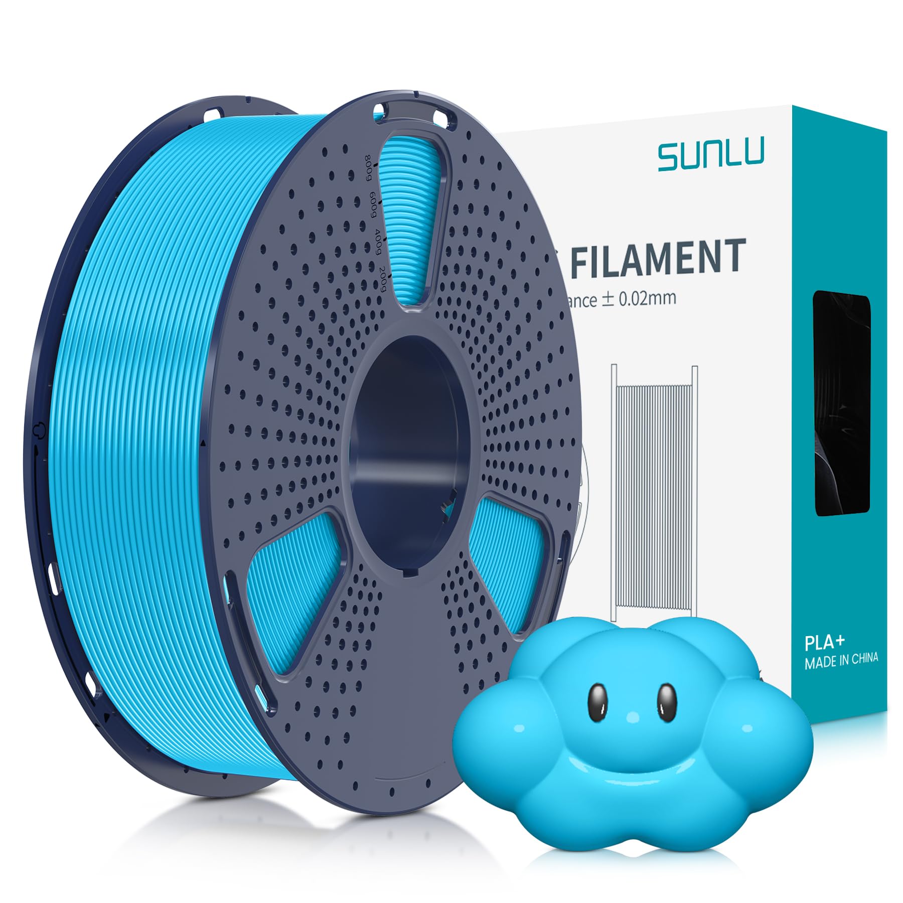 SUNLU PLA Plus 3D Printer Filament, 1.75mm PLA+ 3D Filament for FDM 3D Printer & 3D Pens, Neatly Wound Filament, Strong and Toug