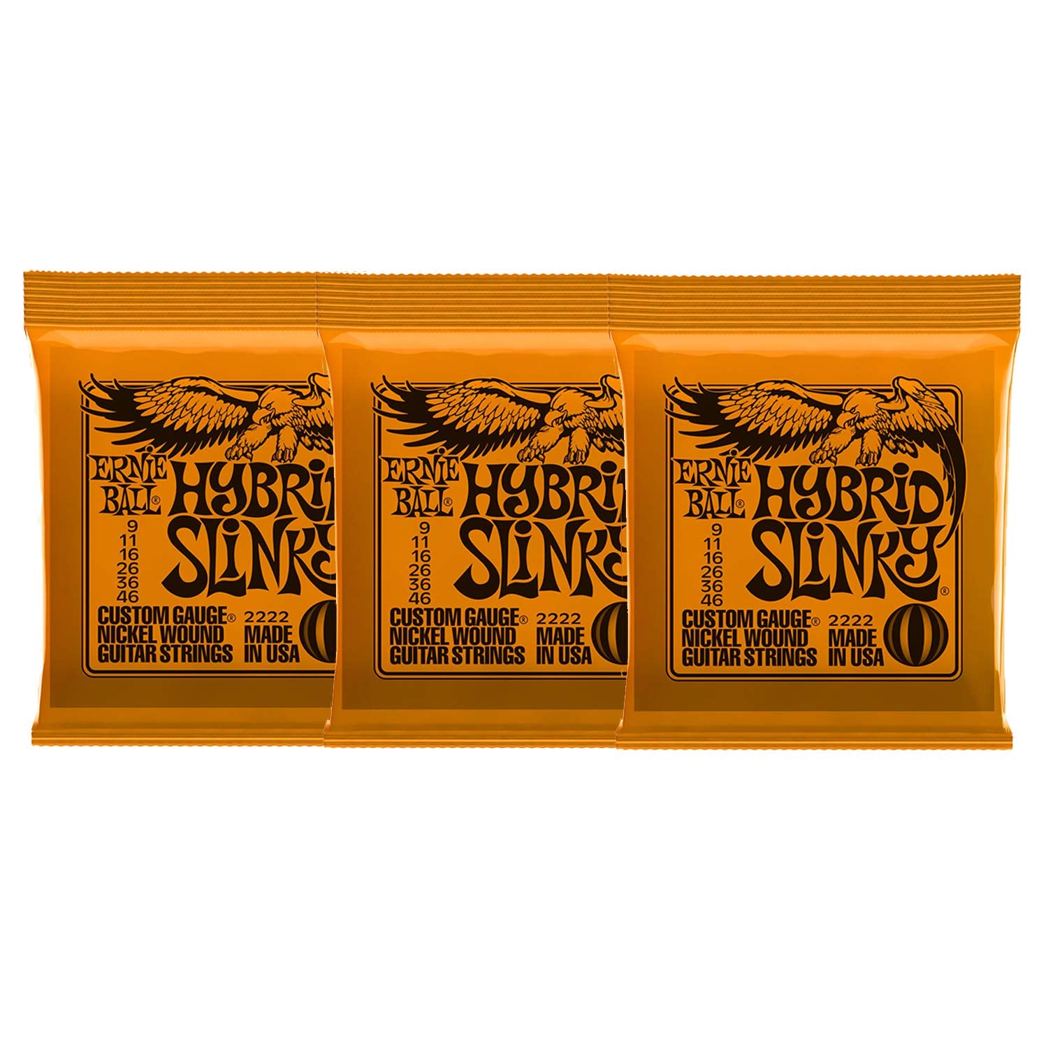 Ernie Ball Hybrid Slinky Guitar Strings (Pack Of 3) (2222X3)