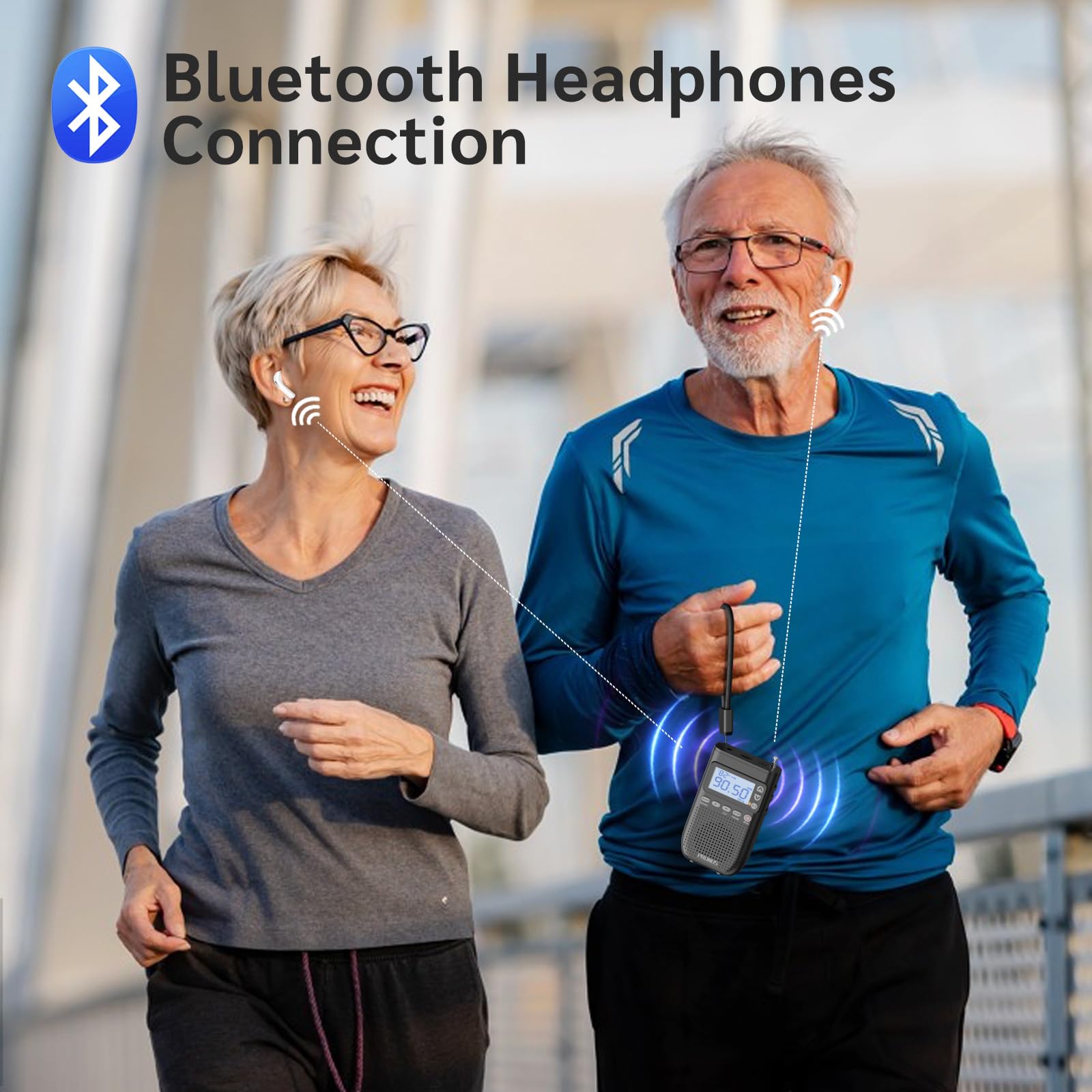 Prunus Portable Radio Am Fm To Bluetooth Earphone, As Bluetooth Speaker, 2000Mah Rechargeable Radio, Preset, Tf Card Shuffle Play, Headphone Jack, Sleep Timer, Walkman Radio, Digital Radio 618