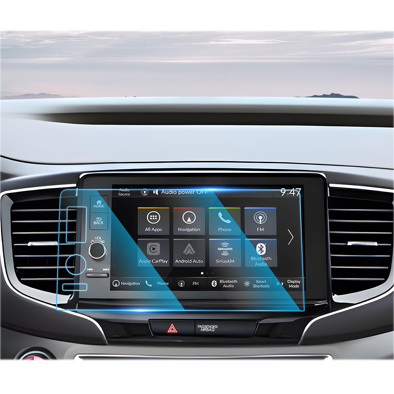 Cdefg For 2024 2025 Honda Ridgeline Screen Protector Touchscreen Cover For Ridgeline Sport Rtl Trailsport Black Ridgeline Accessories 2024 2025 Edition  9' Tempered Glass