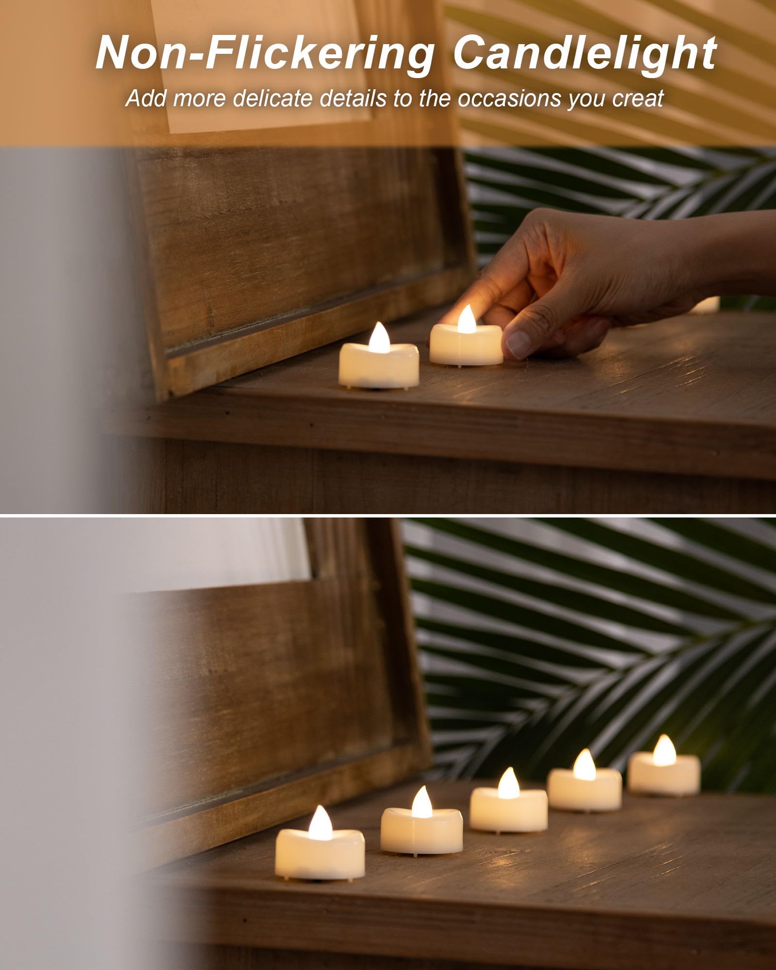 Beichi Flameless Candles, 12/24/50/100/150 Pack Tea Lights Battery Operated, No Flickering Votive Candles Led Tea Lights For Hal