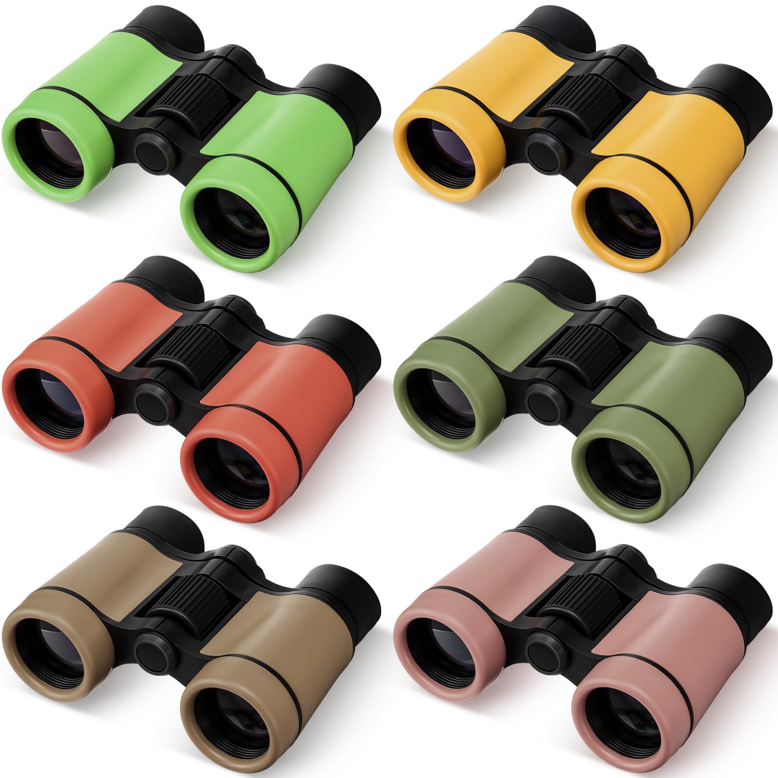 Foilswirl 6 Pack Kid Binoculars Shockproof Mini Compact Binoculars Toys For Boys Girls Small Folding Telescope For Bird Watching
