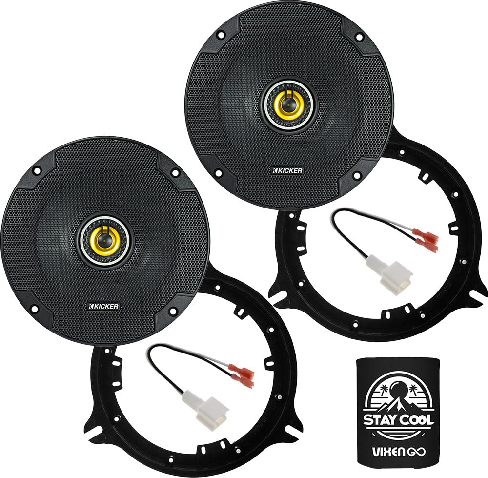 KICKER Front/Rear Door 6.5 Speakers Kit for Nissan Altima 2010-2024 Upgrade Kit - Pair of CS Series 6 1/2 Inch Coaxial Speakers