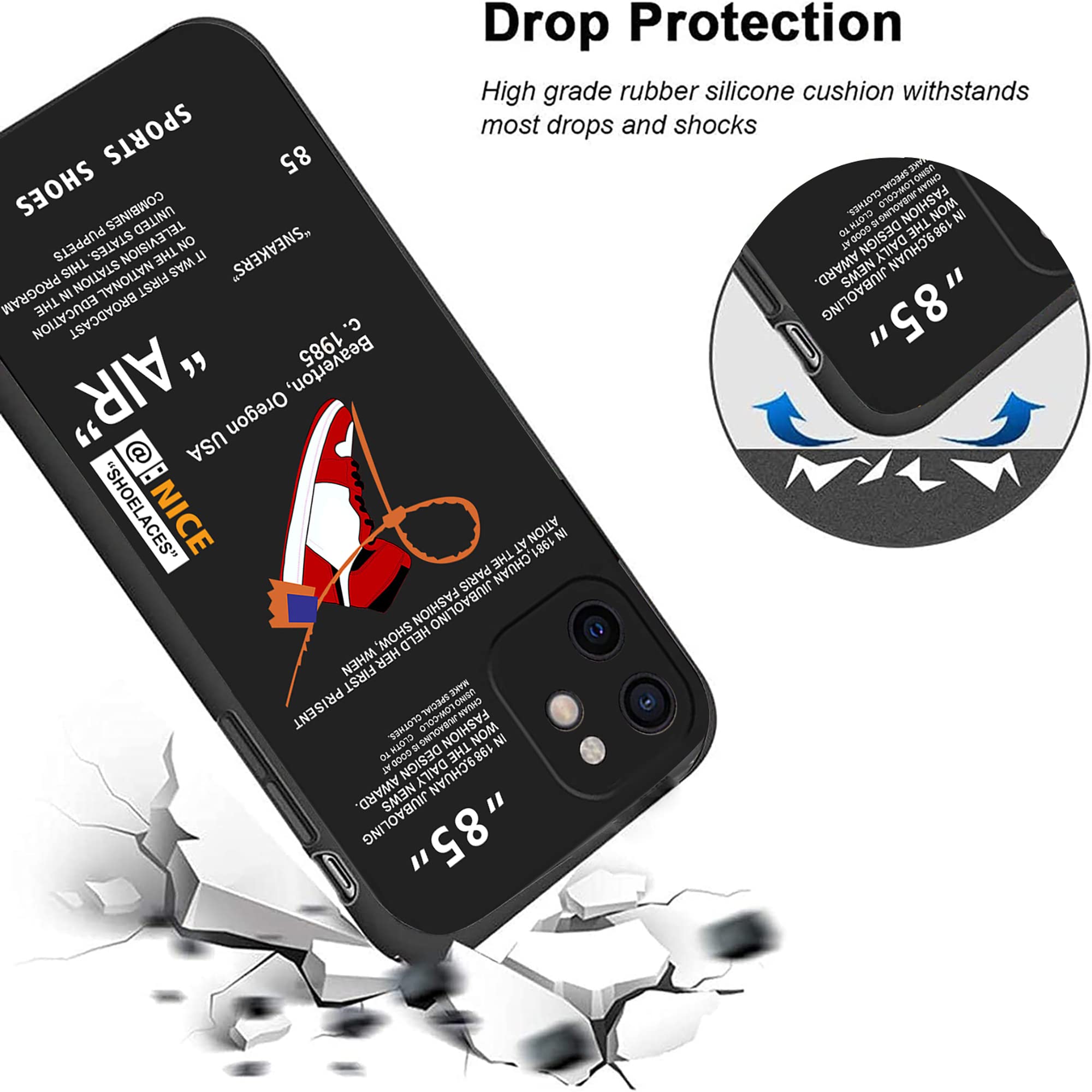 Heuhfuwa Cool Sports Shoes Pattern Phone Case Designed For Iphone 11 Case, Fit On And Off 85 Style Case Soft Silicone Tpu Bumper