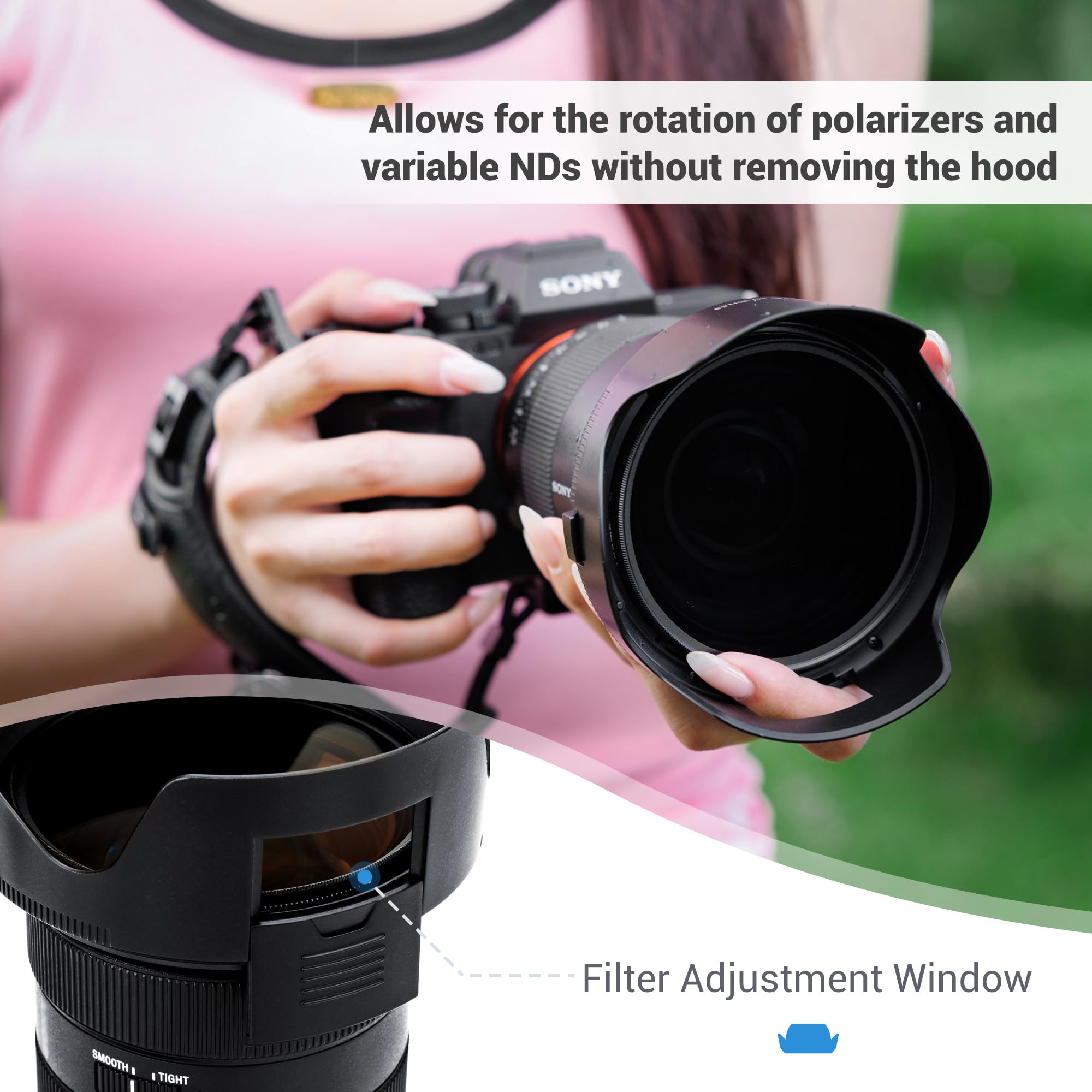 Jjc Alc Sh168 Bayonet Reversible Lens Hood Shade For Sony Fe 24 70Mm F2.8 Gm Ii Lens Sel2470Gm2, Replaces Sony Alc Sh168 Lens Ho