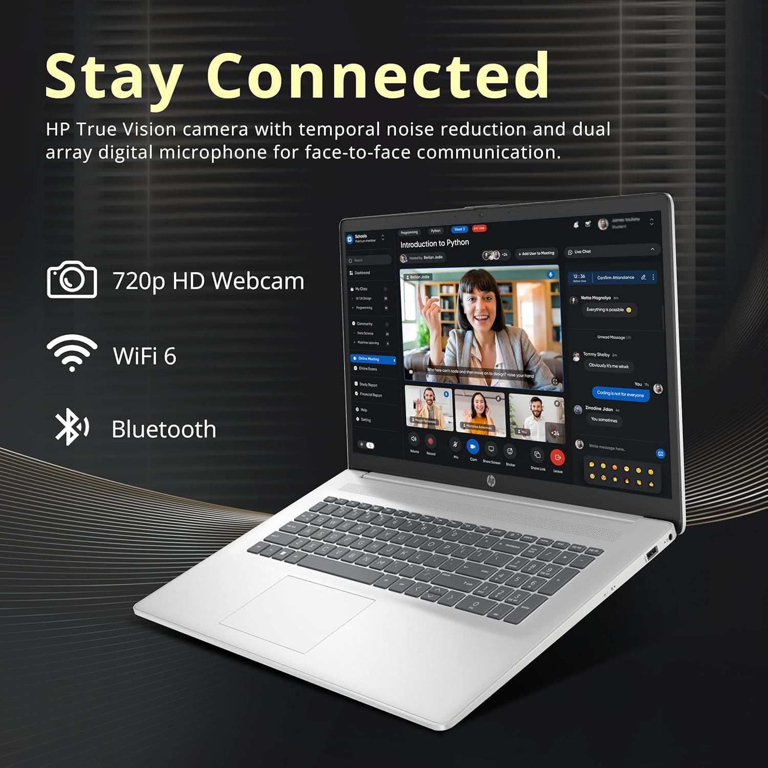 Hp 17.3'' Fhd Business Laptop - With Office Lifetime License, Amd 6-Core Ryzen 5 7430U(Beat I7-1255U), 32Gb Ram, 1Tb Ssd, Usb-C