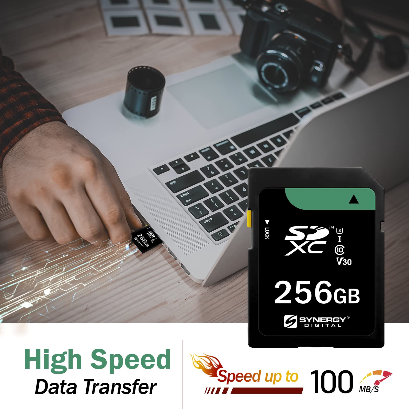 Synergy Digital 256Gb, Sdxc Uhs-I Camera Memory Card, Compatible With Om System Tough Tg-7 Digital Camera - Class 10, U3, 100Mb/