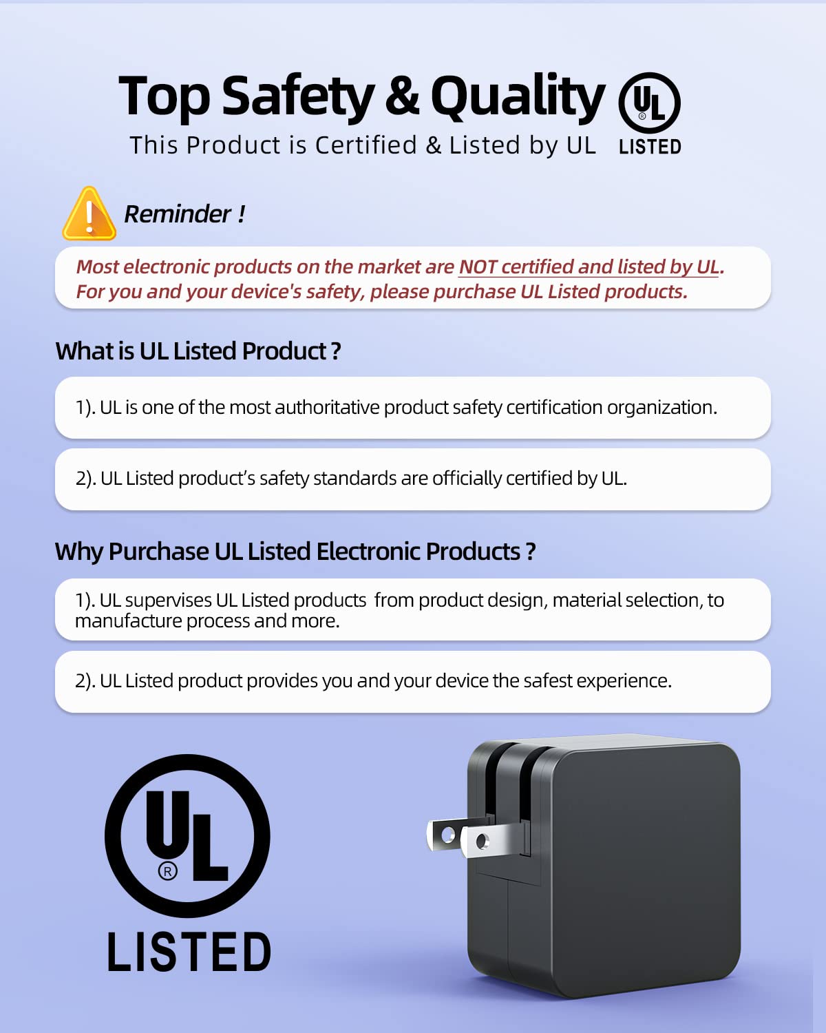 Charger For Asus Laptop, Gan Fast Charger, Ultra Mini (40% Smaller), Foldable, Usb C & Round Connector (Universal), 7.5Ft Extended Cable, 65W/45W/33W