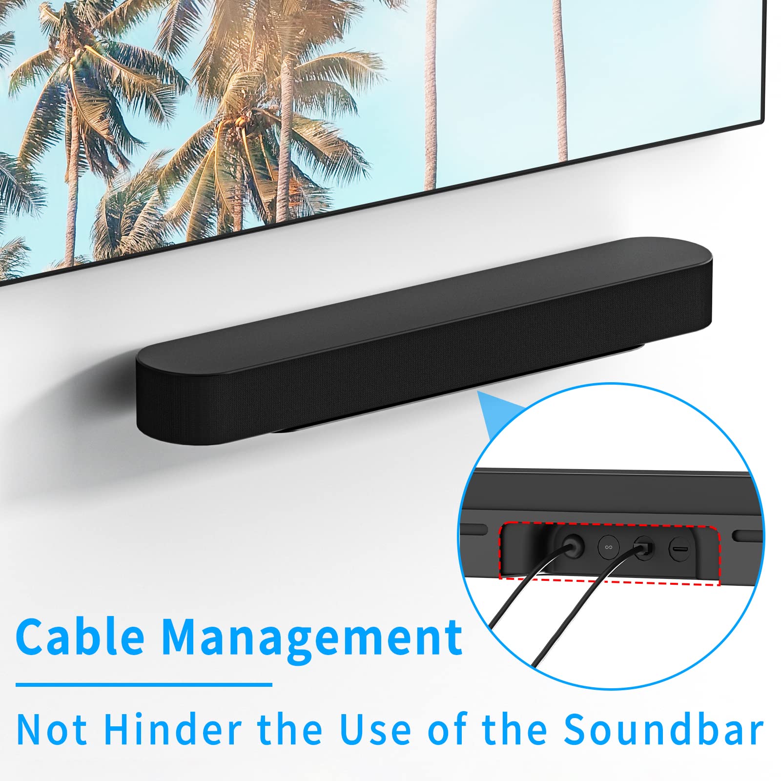 Soundbar Mount For Sonos Beam Wall Mount Bracket Compatible With Sonos Beam Sound Bar Mounts Mounting Bracket, Black