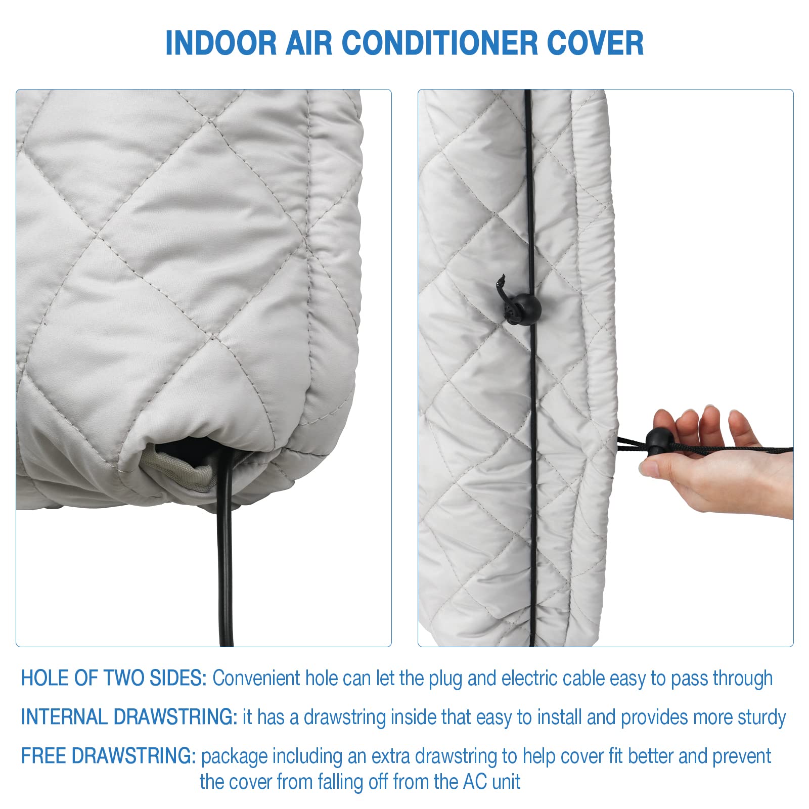 Hoxha 2 Pack Window Air Conditioner Cover, Indoor And Outdoor Air Conditioner Cover Set, Dust Proof Waterproof Ac Unit Covers Fo