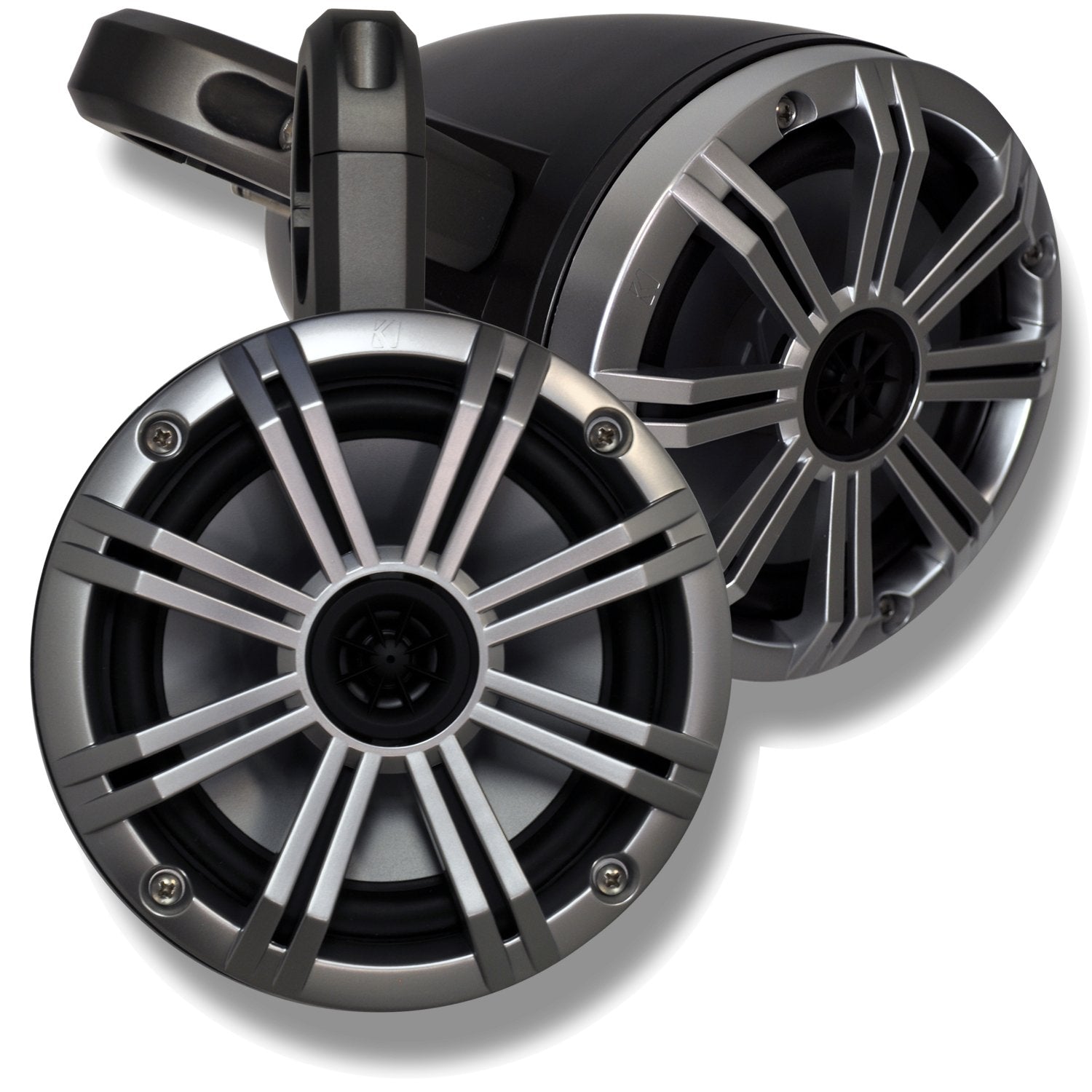 KICKER Black Wake Tower System Silver 6.5 Marine Speakers (Pair)
