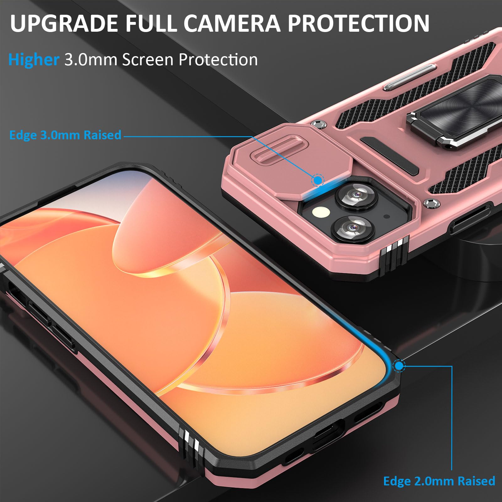 Sefing Phone Case For Iphone 15 Plus Case Iphone 15 Plus Phone Case With Camera Cover, With Ring Holder Kickstand, With Magnetic