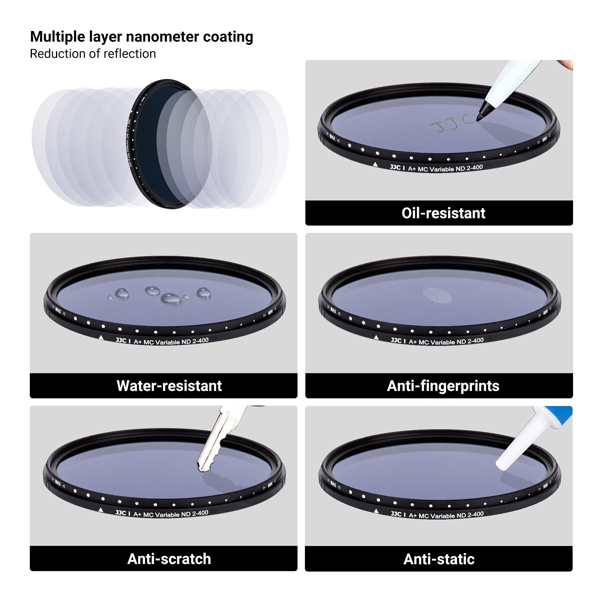 Jjc 49Mm Variable Neutral Density Filter Nd2 To Nd400, Slim Fader Nd Filter For Canon Eos M6, M6 Mark Ii, M5, M50, M50 Mark Ii,