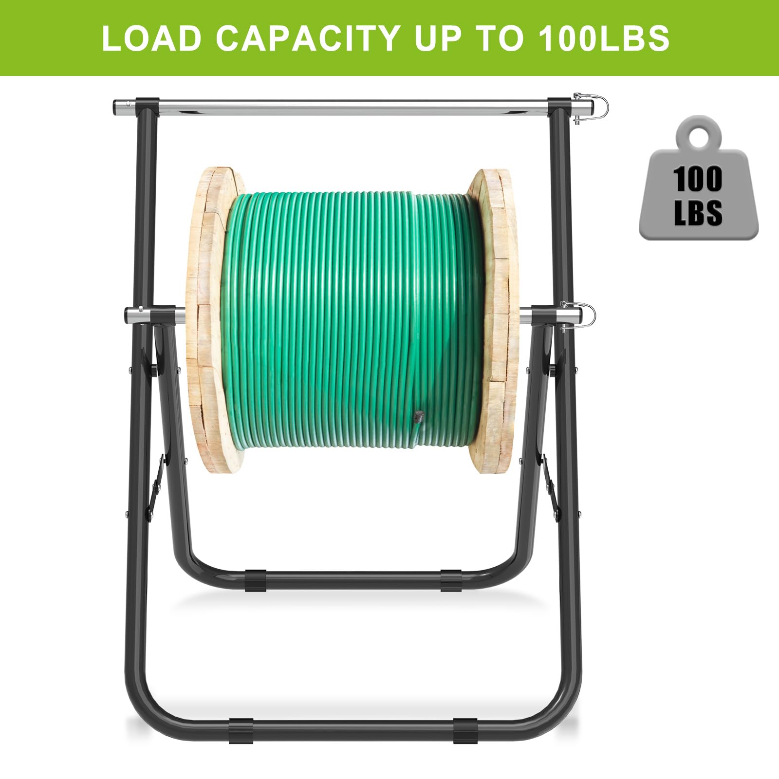 Insaga Double Decker Wire Spool Rack, High Durable Spool Holder Cable Wire Reel, Portable Cable Caddy, Wire Dispenser, Wire Spoo