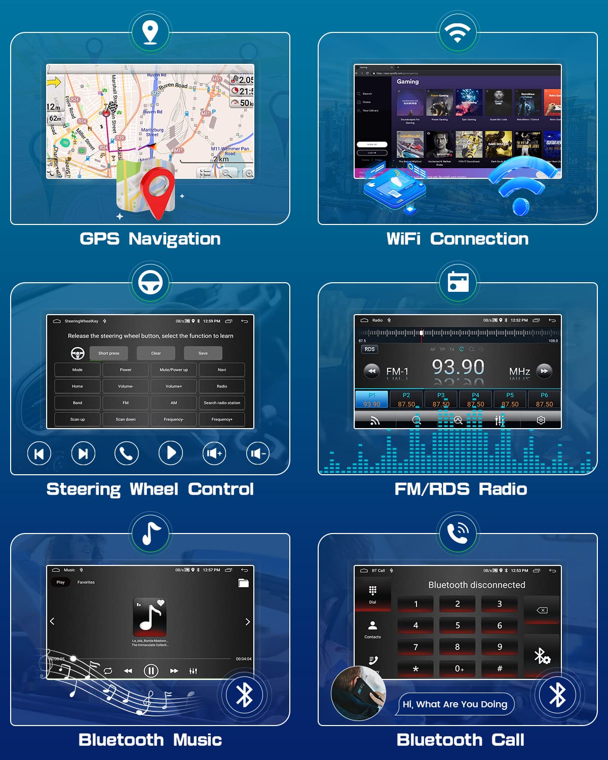 Roinvou [2G+64G] Car Radio For Honda Pilot 2006 2008 With Wireless Carplay/Android Auto, 9 Inch Android 13 Ips Touch Screen Car
