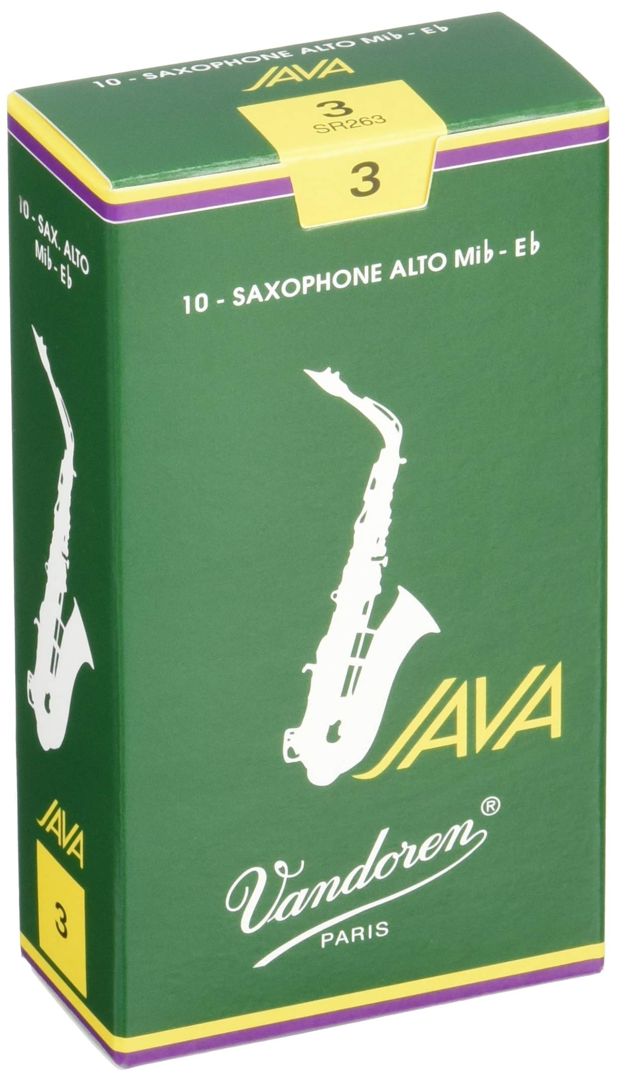 Vandoren Sr263 Alto Sax Java Reeds Strength 3; Box Of 10