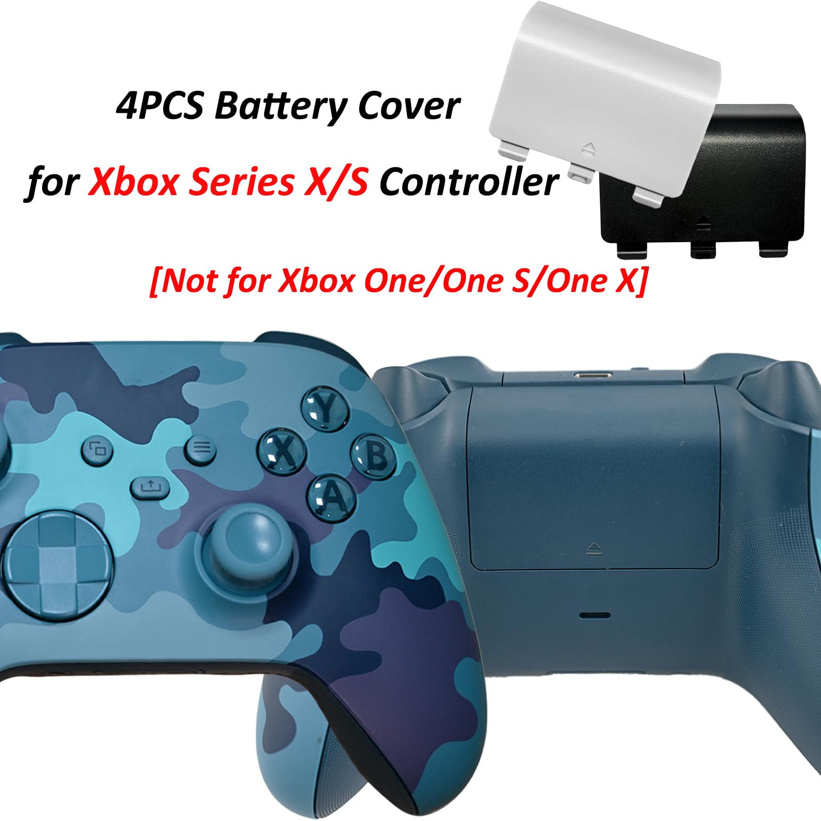 4 Pcs Battery Back Cover For Xbox Series X/S Controller[Not For Xbox One & One X/S],Battery Back Shell Covers,Replacement Batter